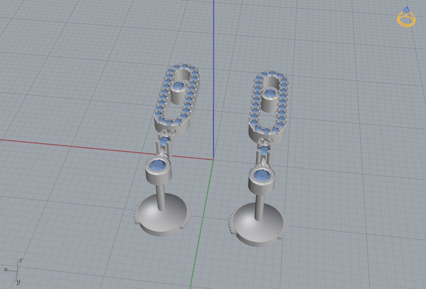 Messika Earrings 3D print model_7