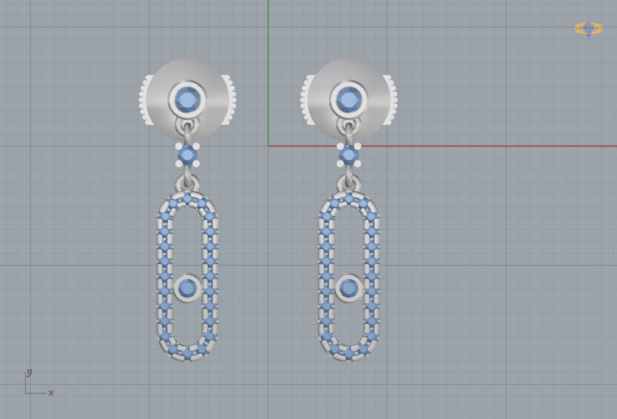 Messika Earrings 3D print model_5