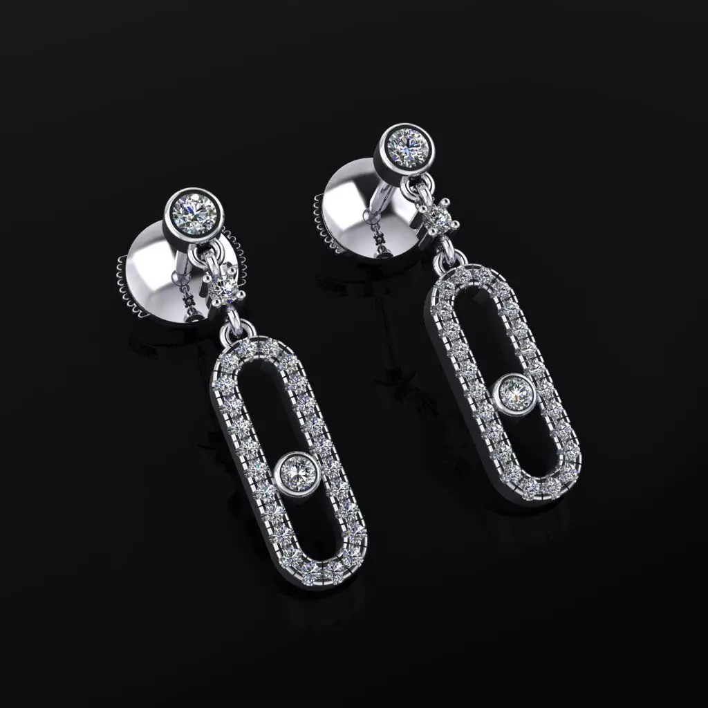 Messika Earrings 3D print model_0