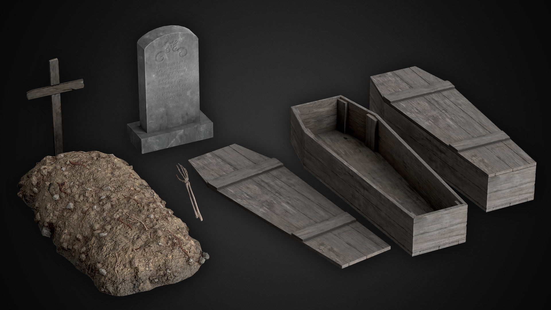 Human Skeletons and Bones Low-poly 3D model_4