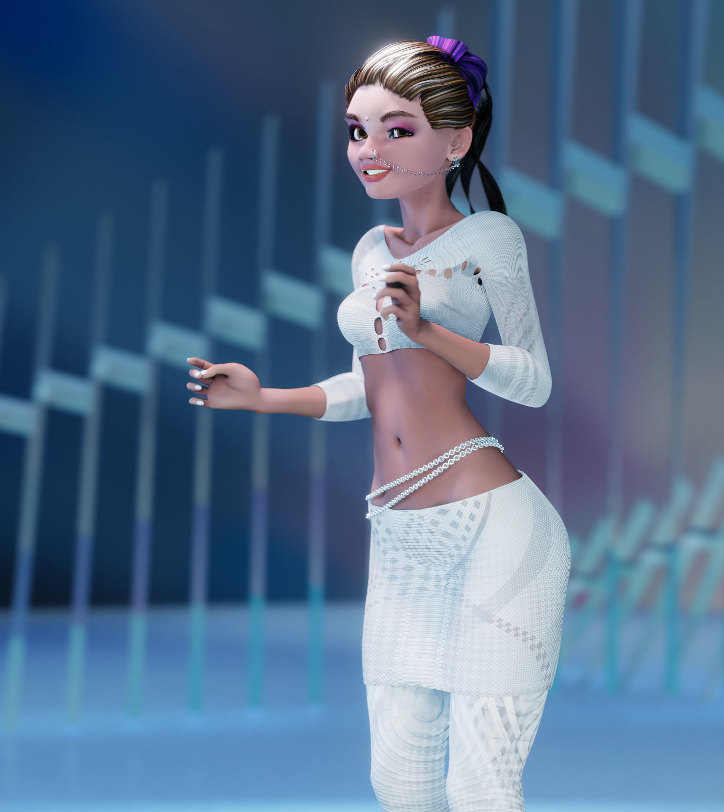 Endeara Devika Female Blender Rigged Character 3D model_5