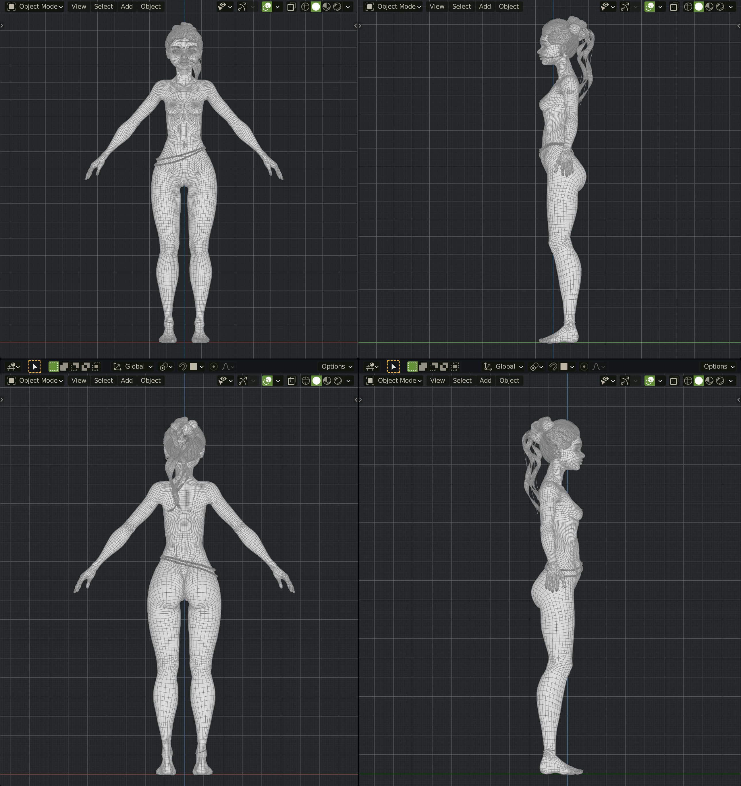 Endeara Devika Female Blender Rigged Character 3D model_18