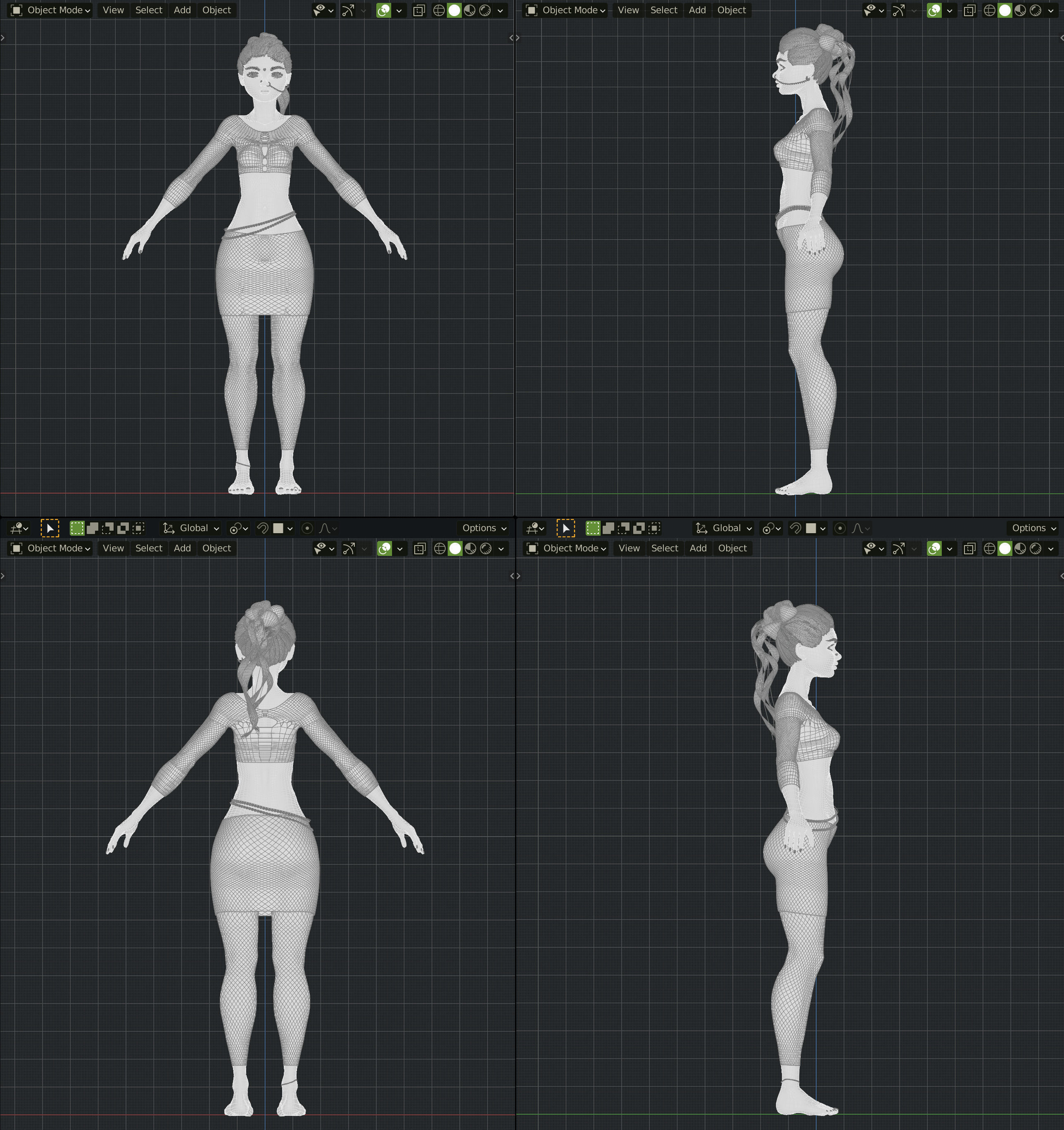 Endeara Devika Female Blender Rigged Character 3D model_17