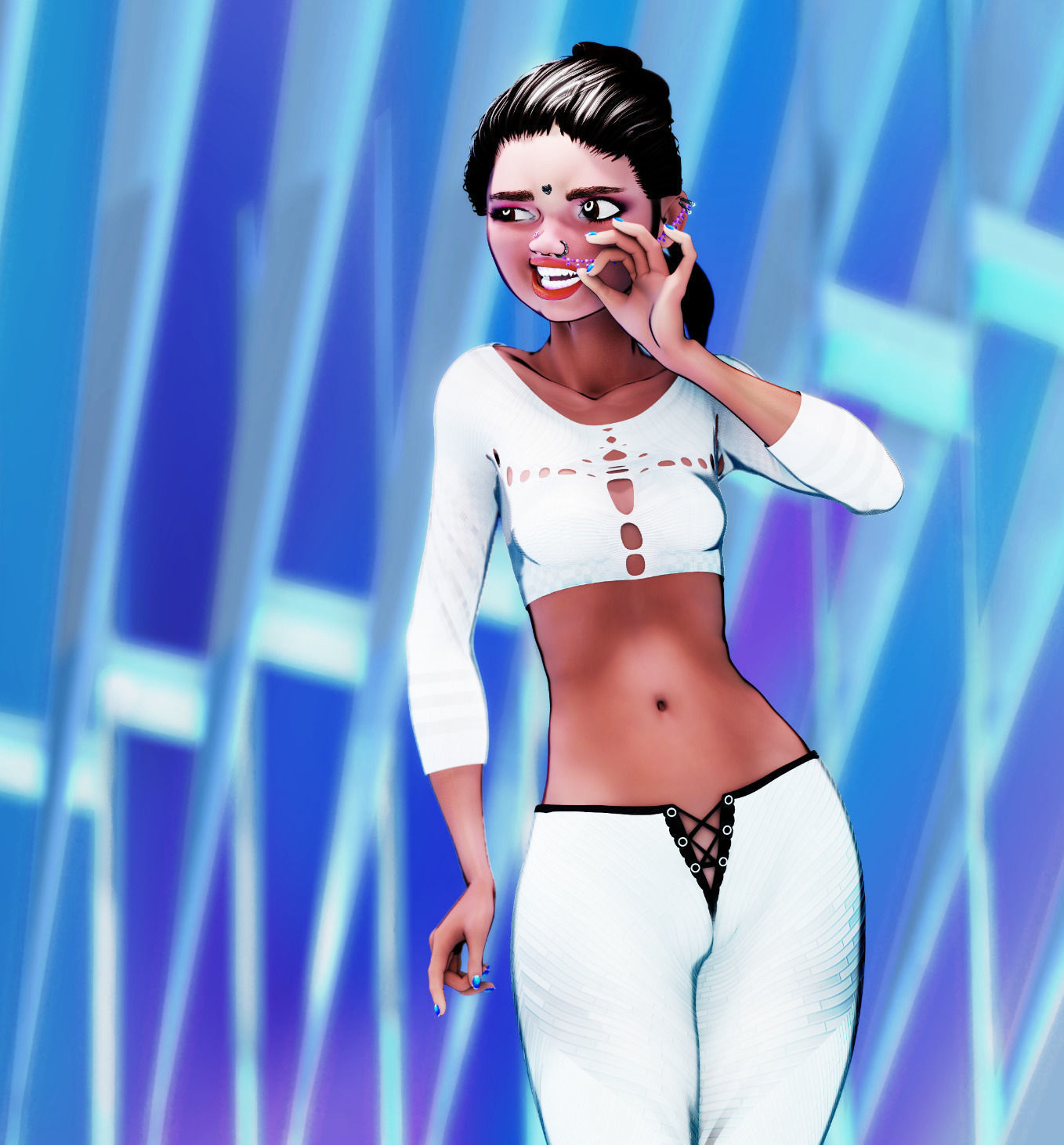 Endeara Devika Female Blender Rigged Character 3D model_11