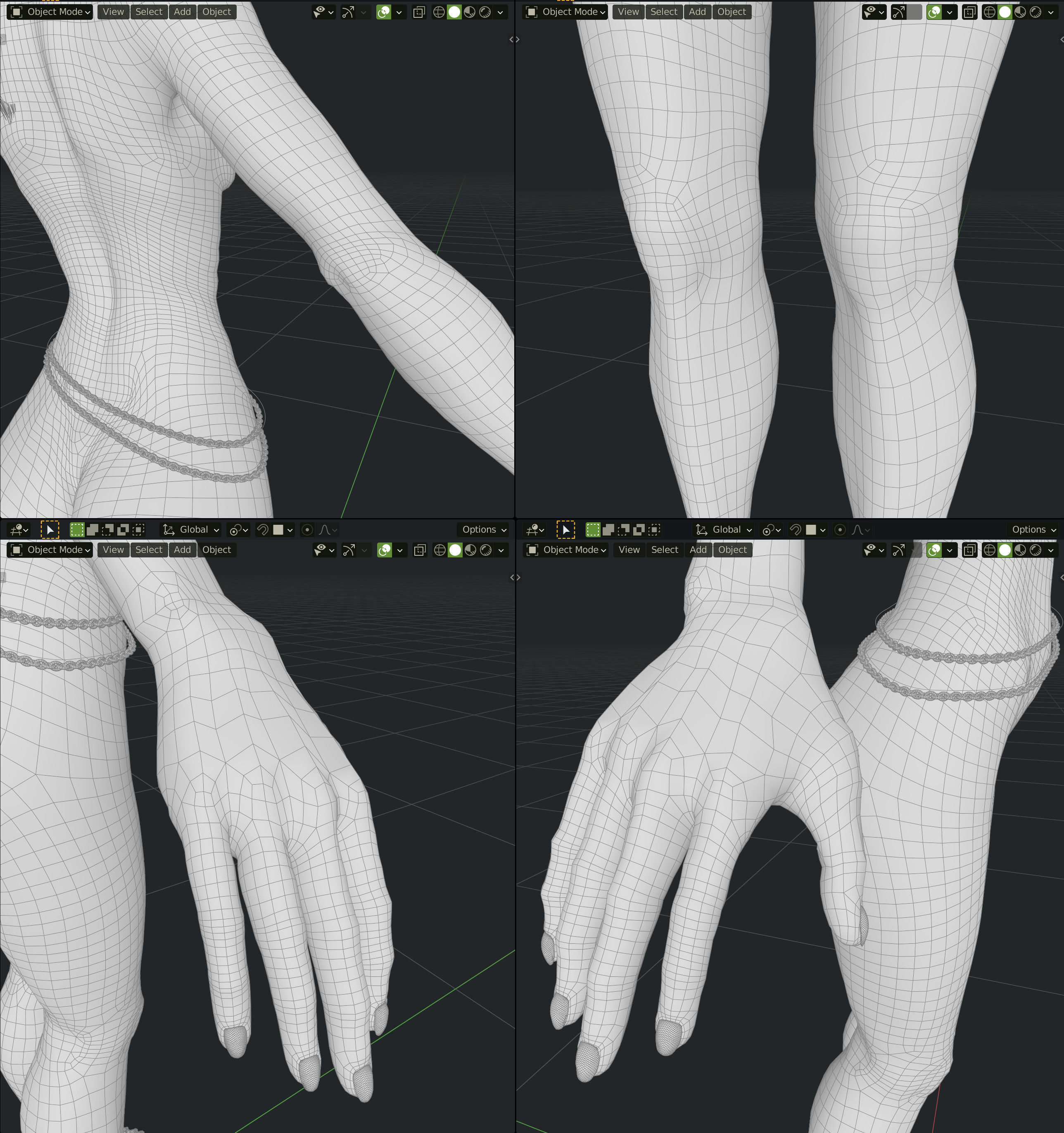 Endeara Devika Female Blender Rigged Character 3D model_22