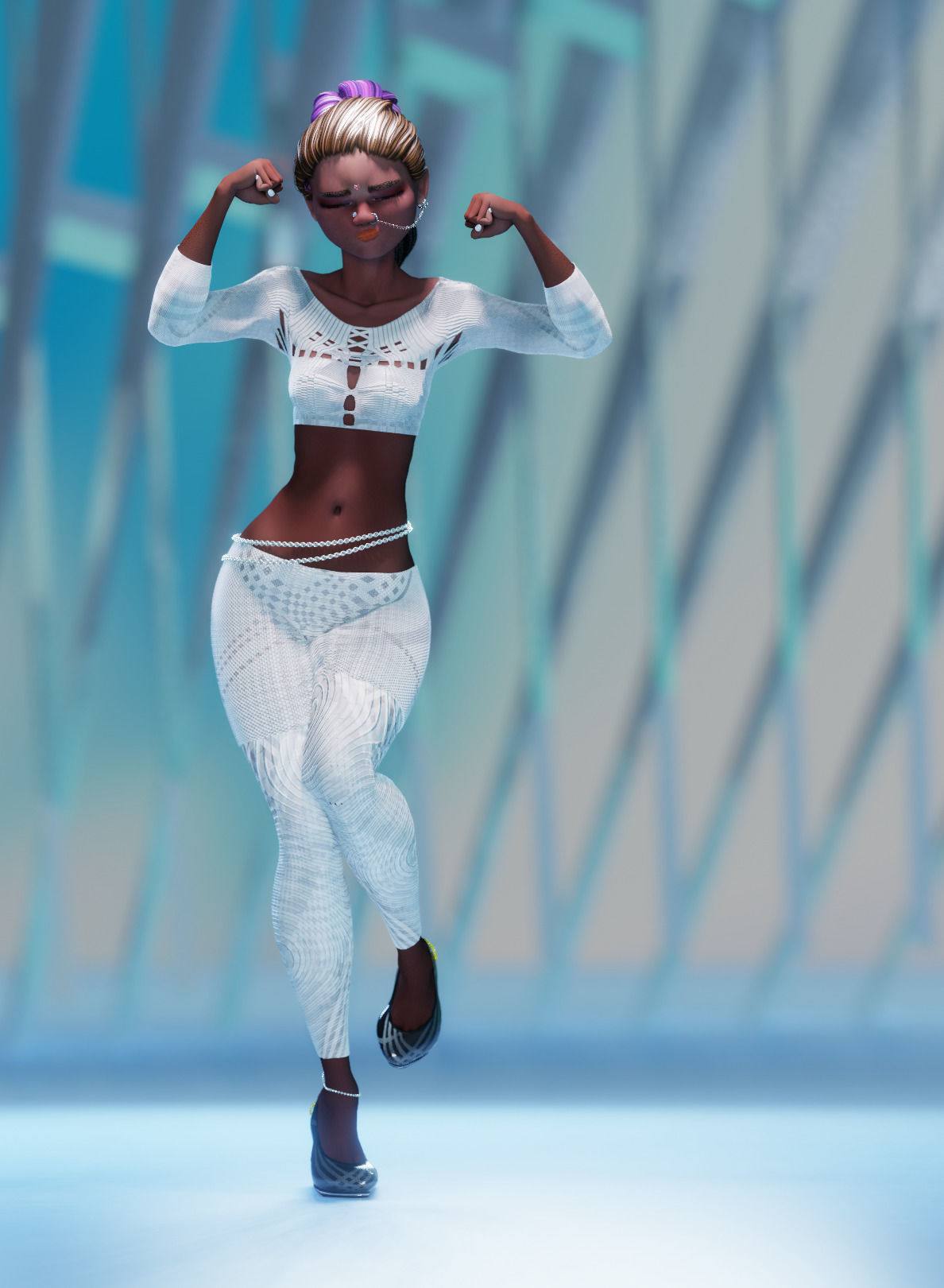 Endeara Devika Female Blender Rigged Character 3D model_15