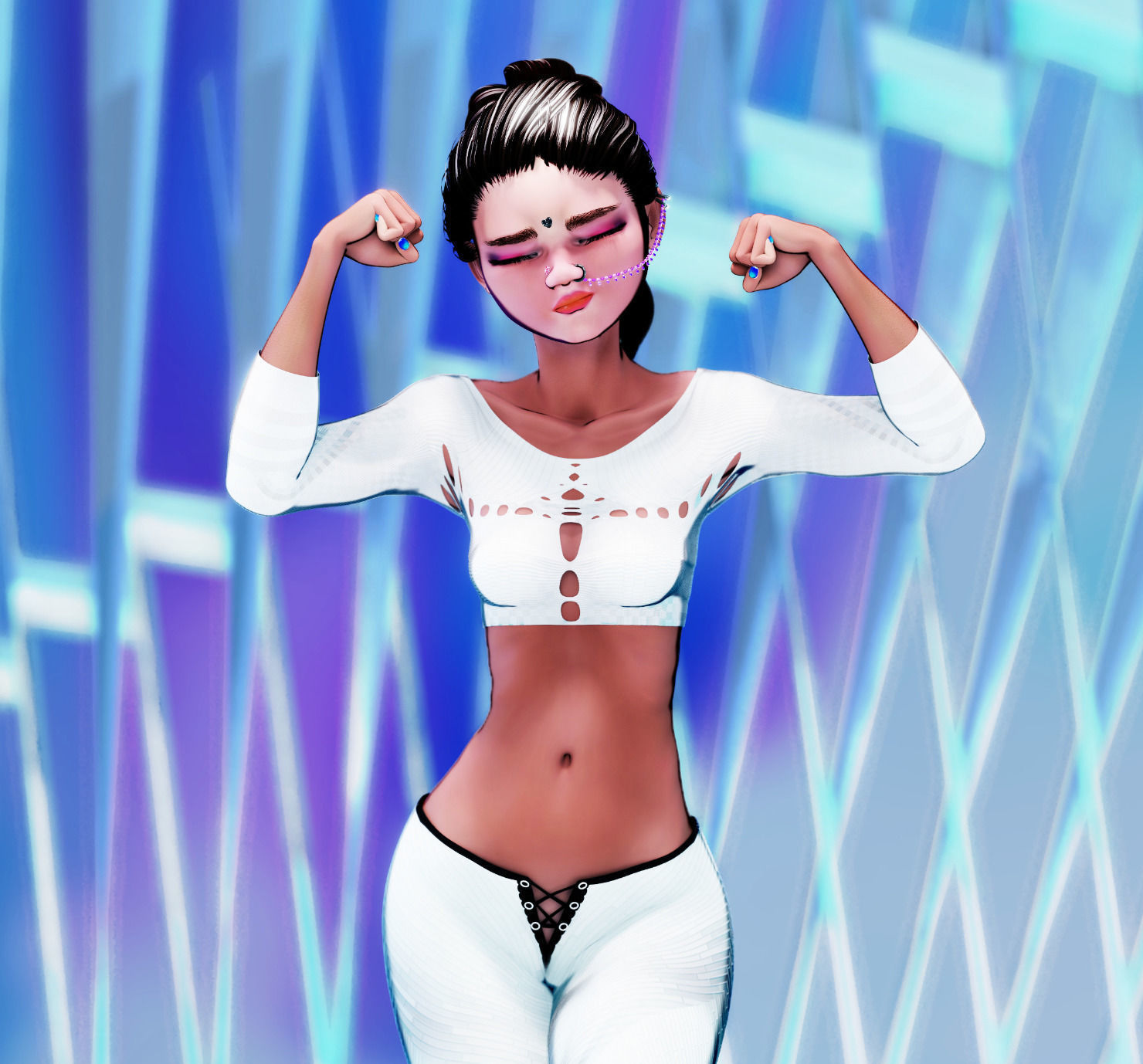 Endeara Devika Female Blender Rigged Character 3D model_4