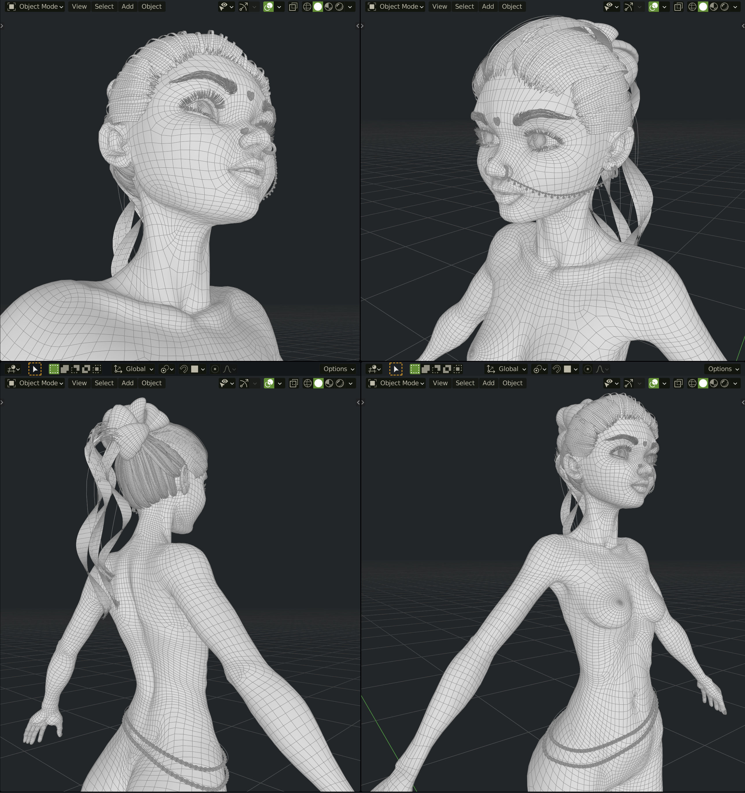 Endeara Devika Female Blender Rigged Character 3D model_21