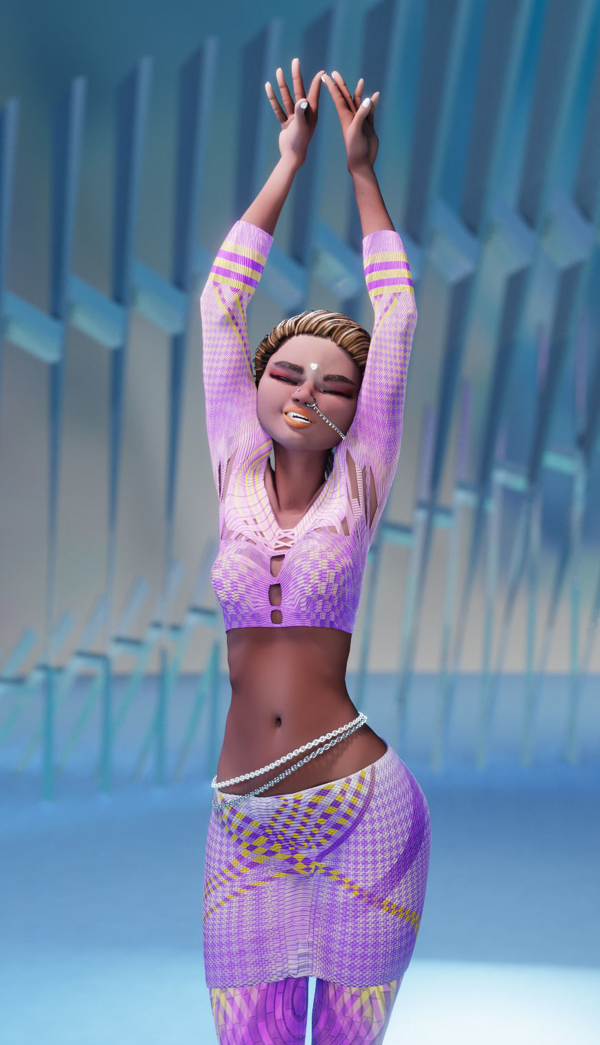 Endeara Devika Female Blender Rigged Character 3D model_14