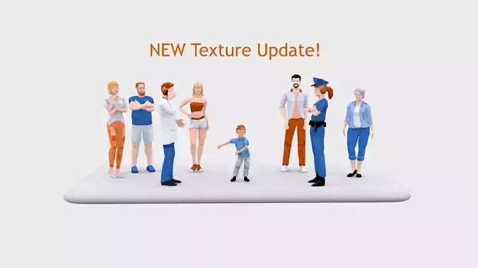 Low Poly People Free Sample Pack Free low-poly 3D model