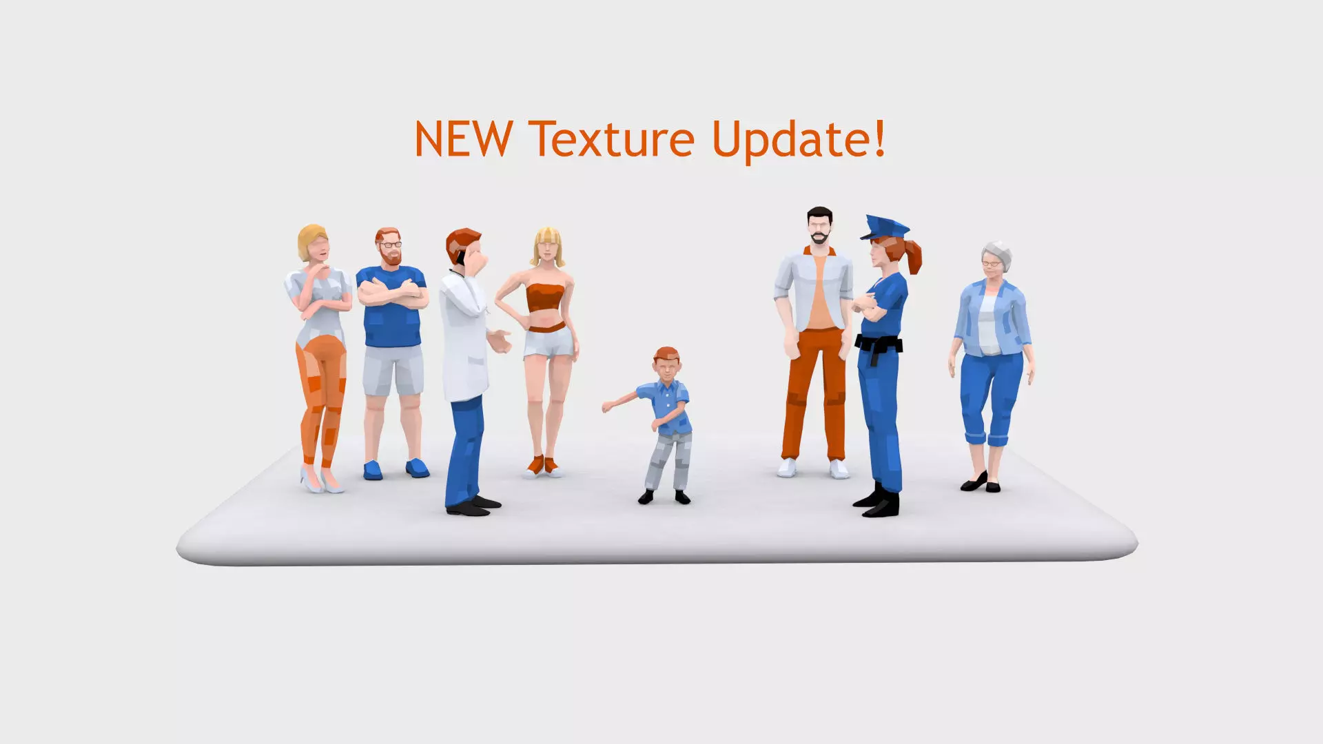 Low Poly People Free Sample Pack Free low-poly 3D model_0