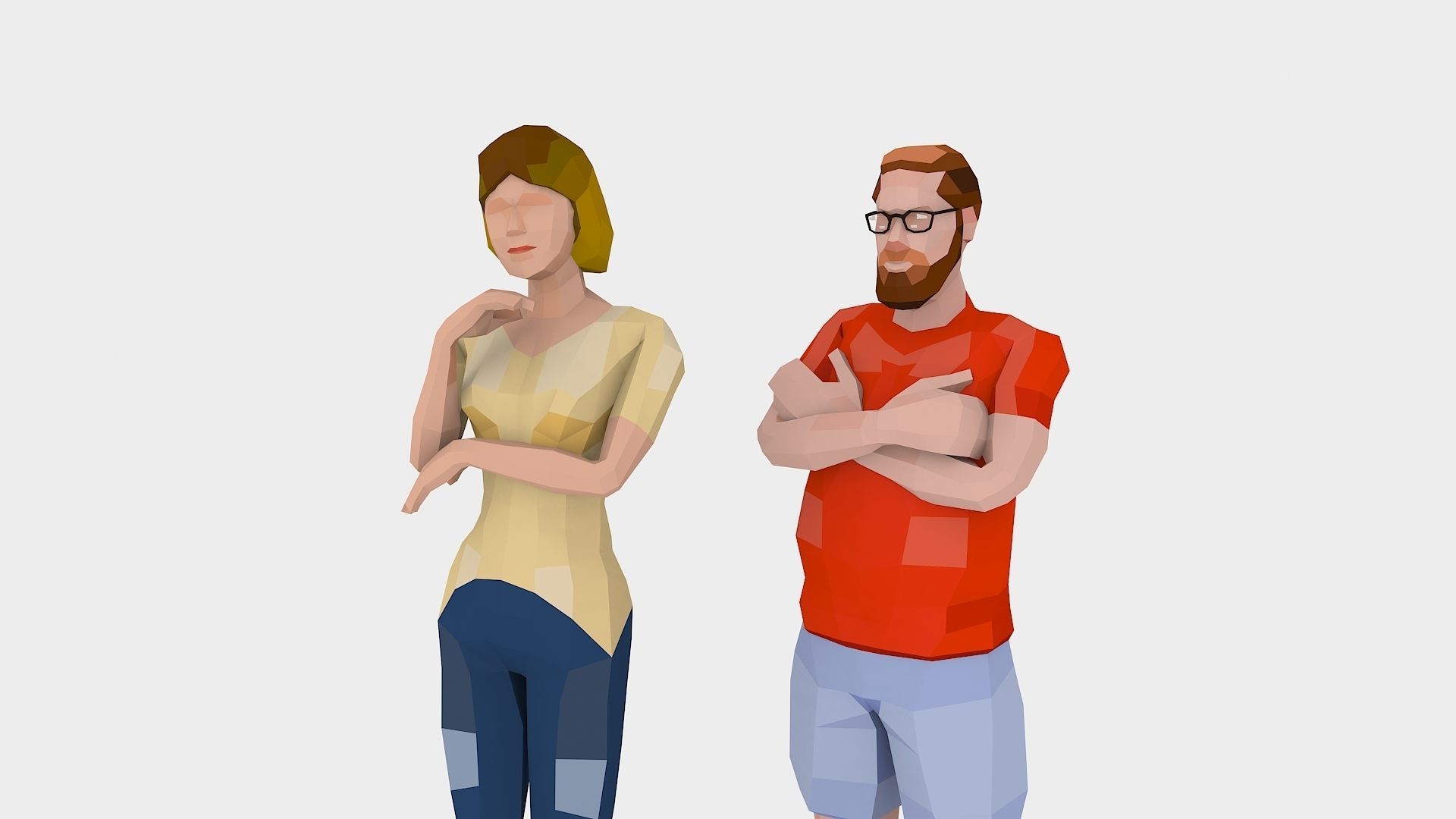 Low Poly People Free Sample Pack Free low-poly 3D model_3