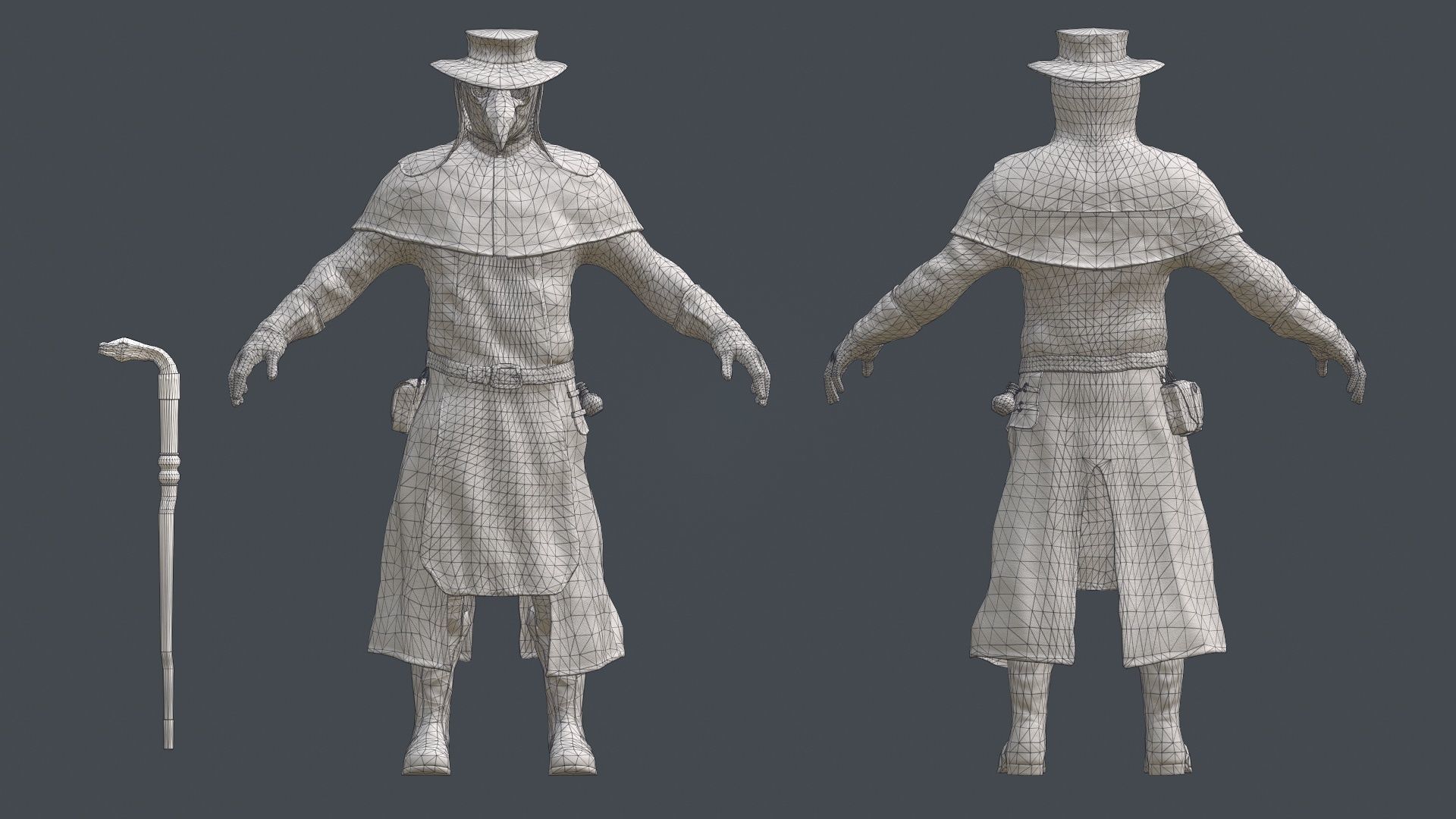 Plague Doctor Low-poly 3D model_18