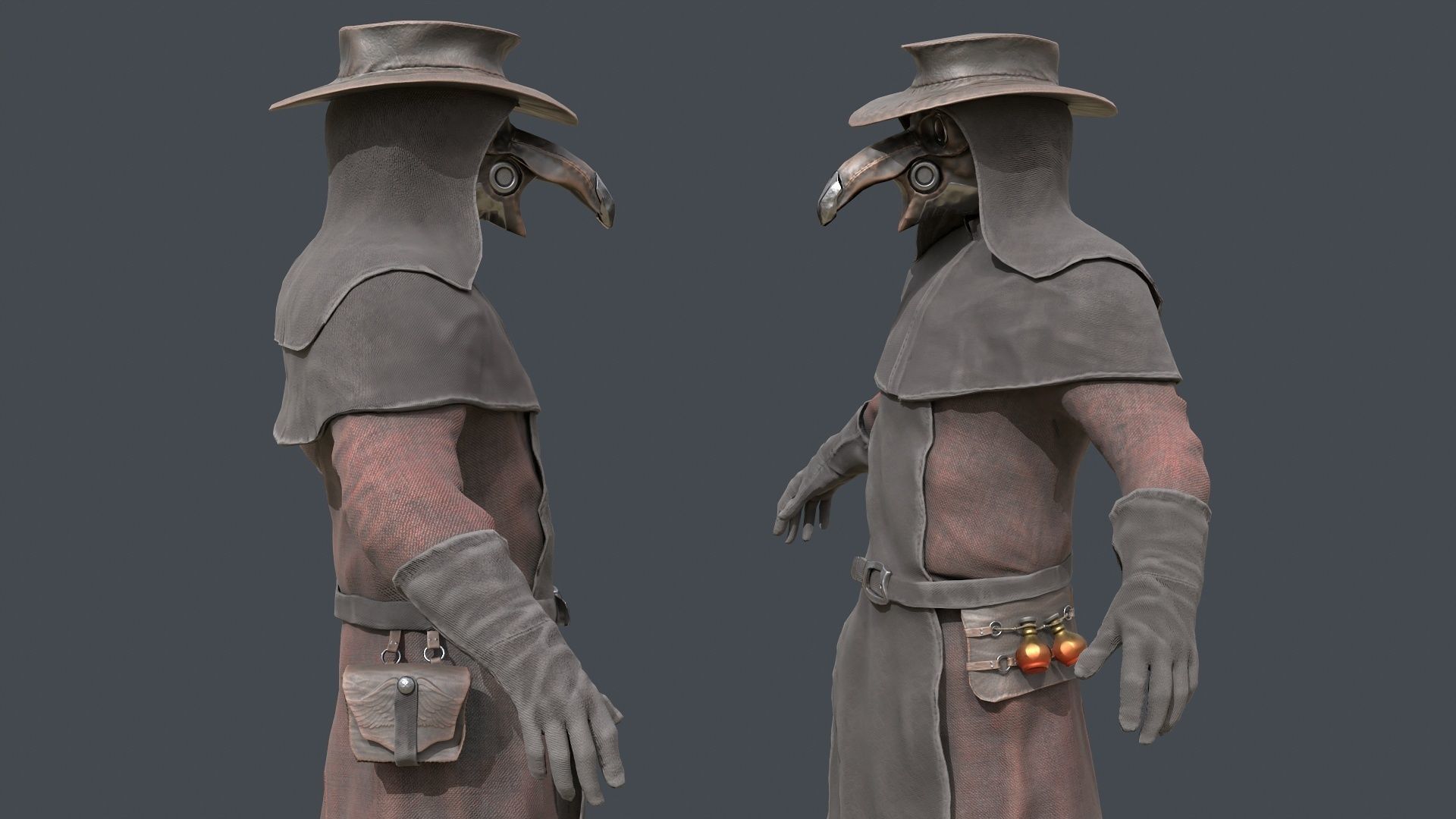 Plague Doctor Low-poly 3D model_4