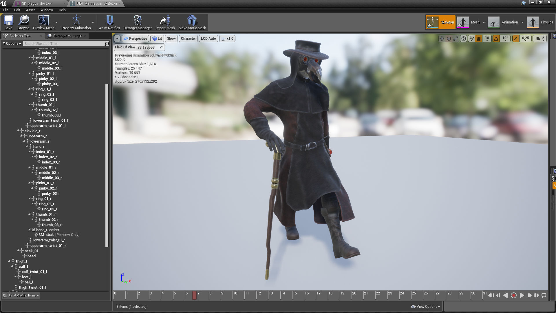 Plague Doctor Low-poly 3D model_12