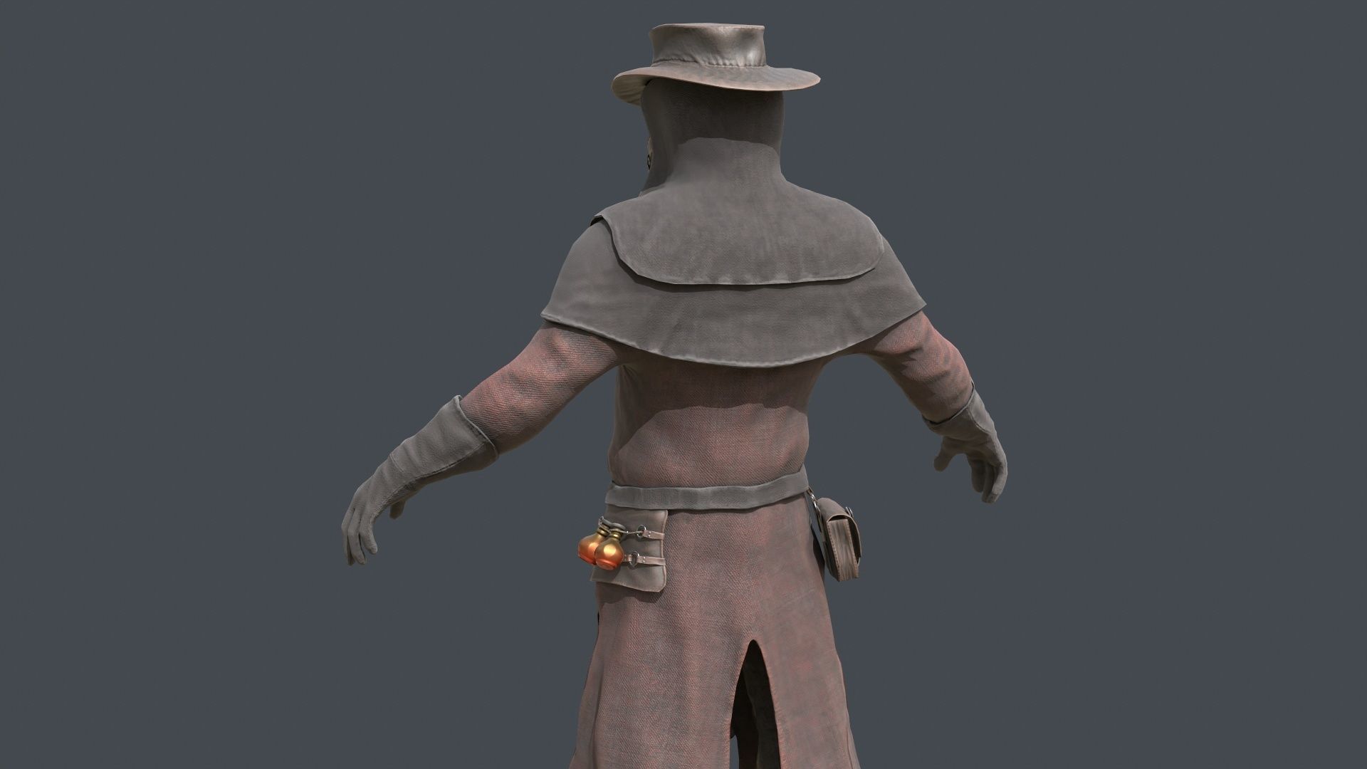 Plague Doctor Low-poly 3D model_7