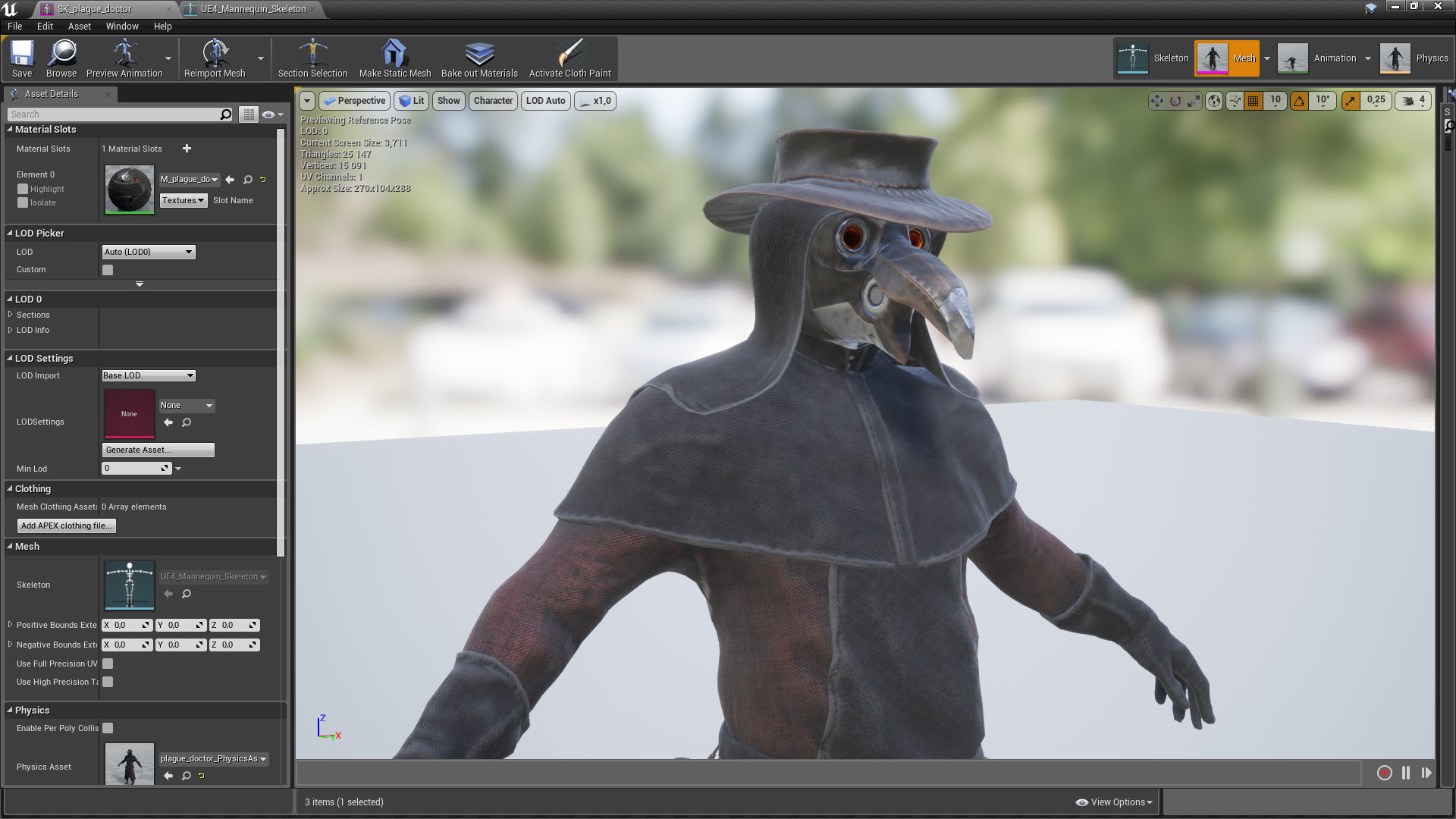 Plague Doctor Low-poly 3D model_10