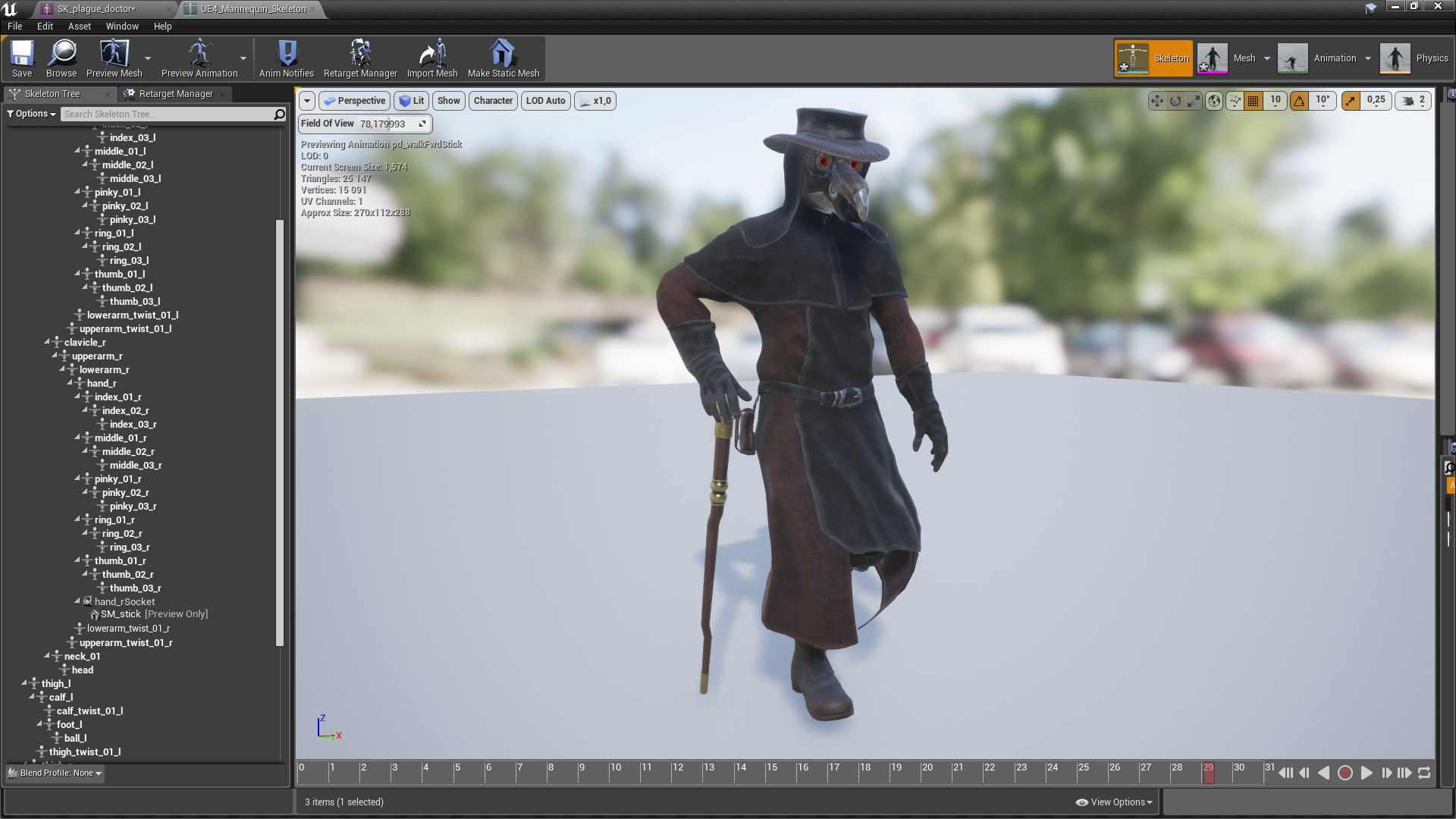 Plague Doctor Low-poly 3D model_11