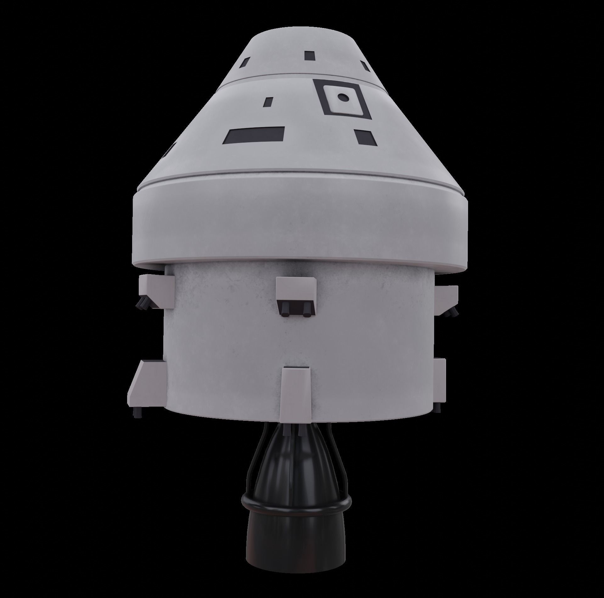 Spaceship spacecraft flying in sky Low-poly 3D model_12