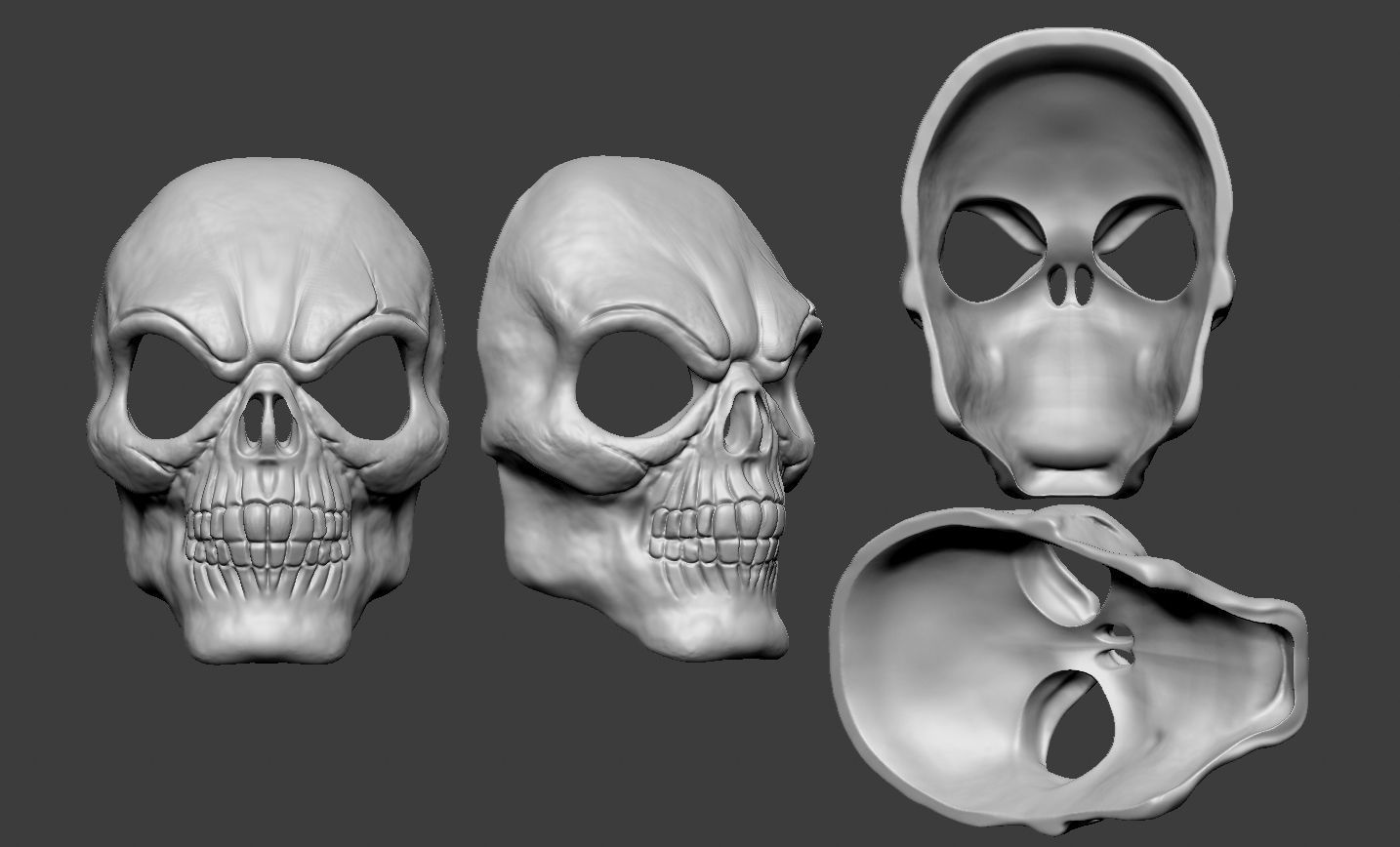 Stylized Skull Mask 3D print model_6