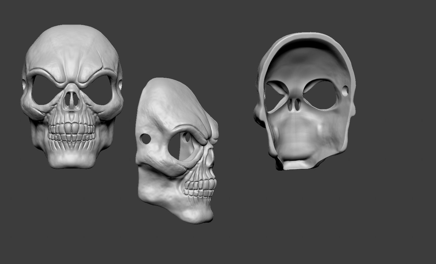 Stylized Skull Mask 3D print model_5