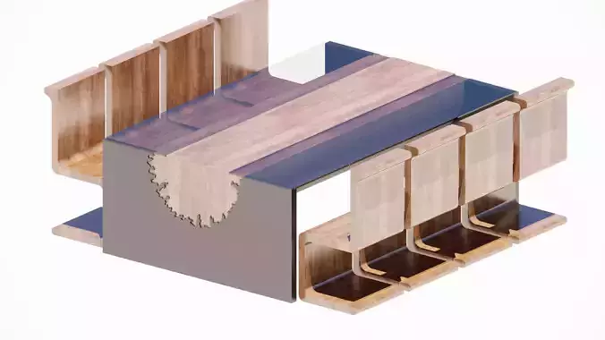 modern tree section table 3D model