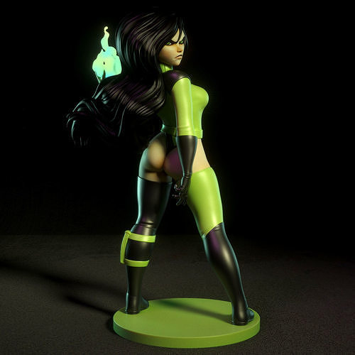 Shego statue of female superhero 3D print model