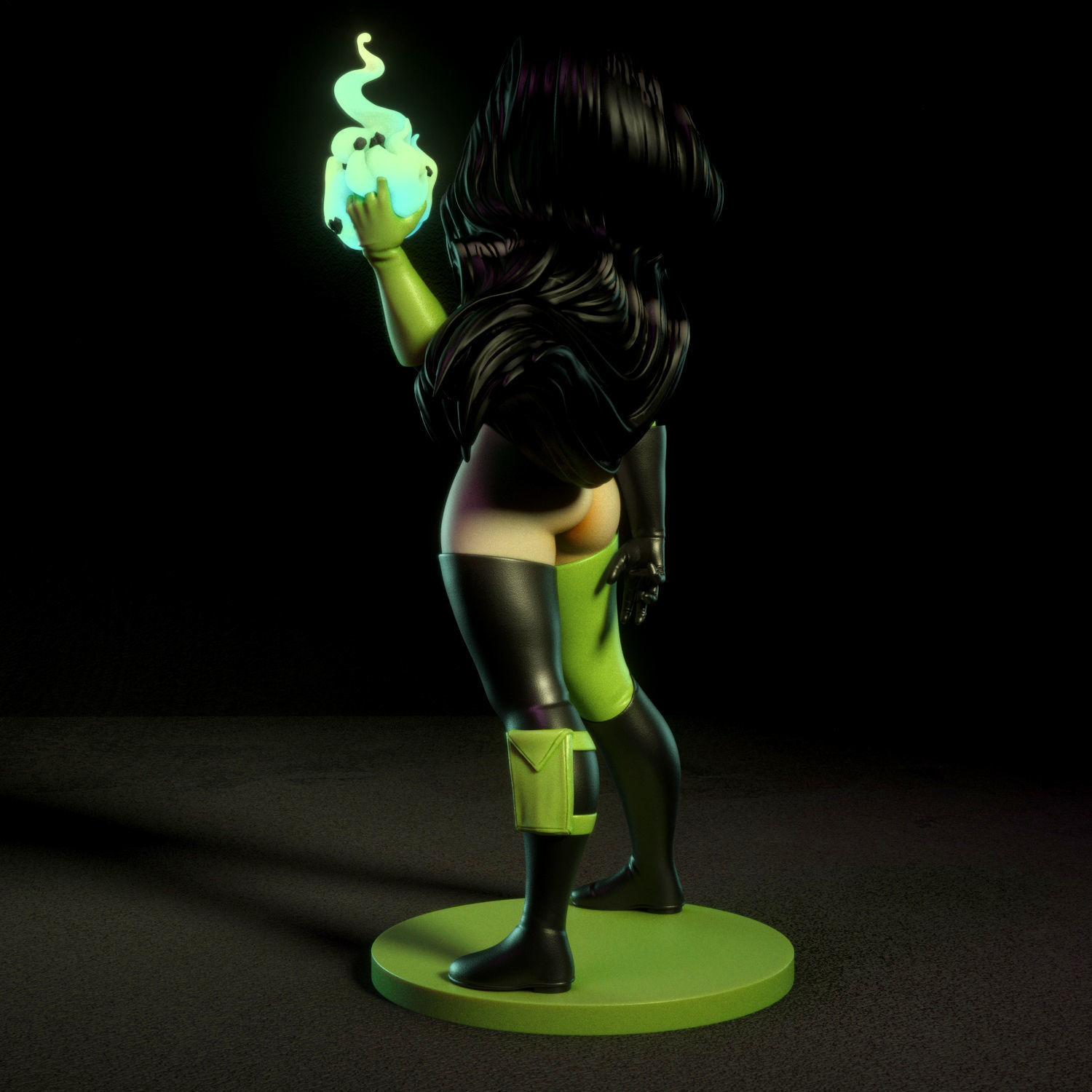 Shego statue of female superhero 3D print model_2