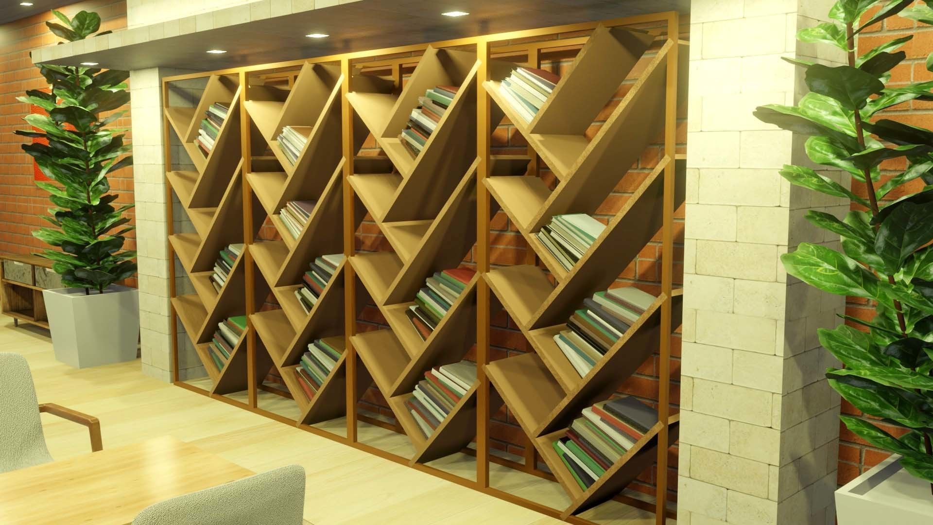 reading area interior design 3D model_2