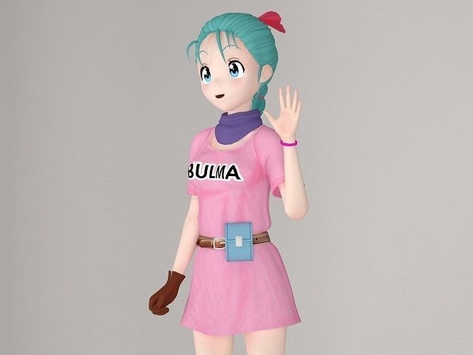 Bulma anime girl pose 01 3D model