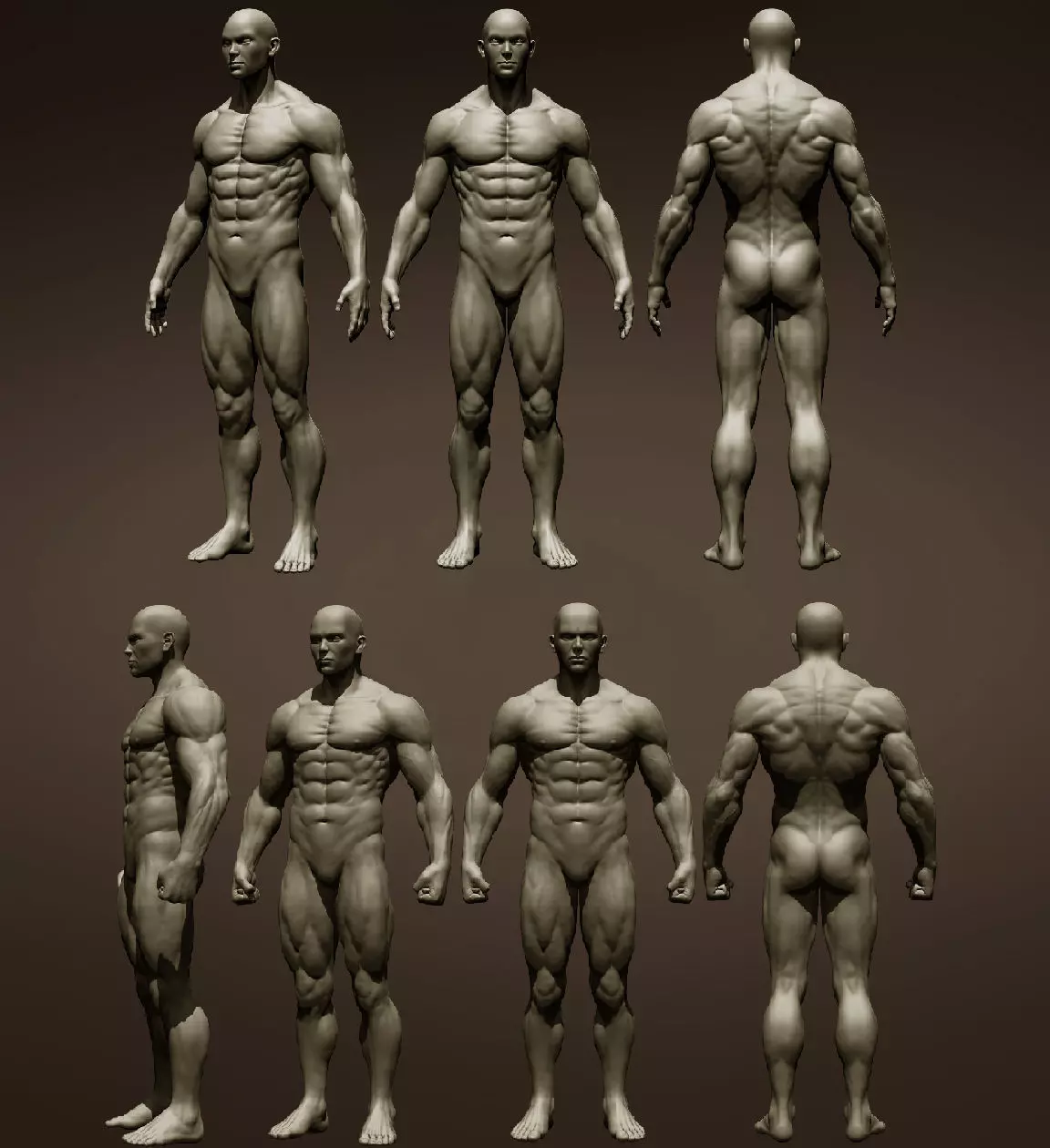 2 male full body 3D Model Collection_0