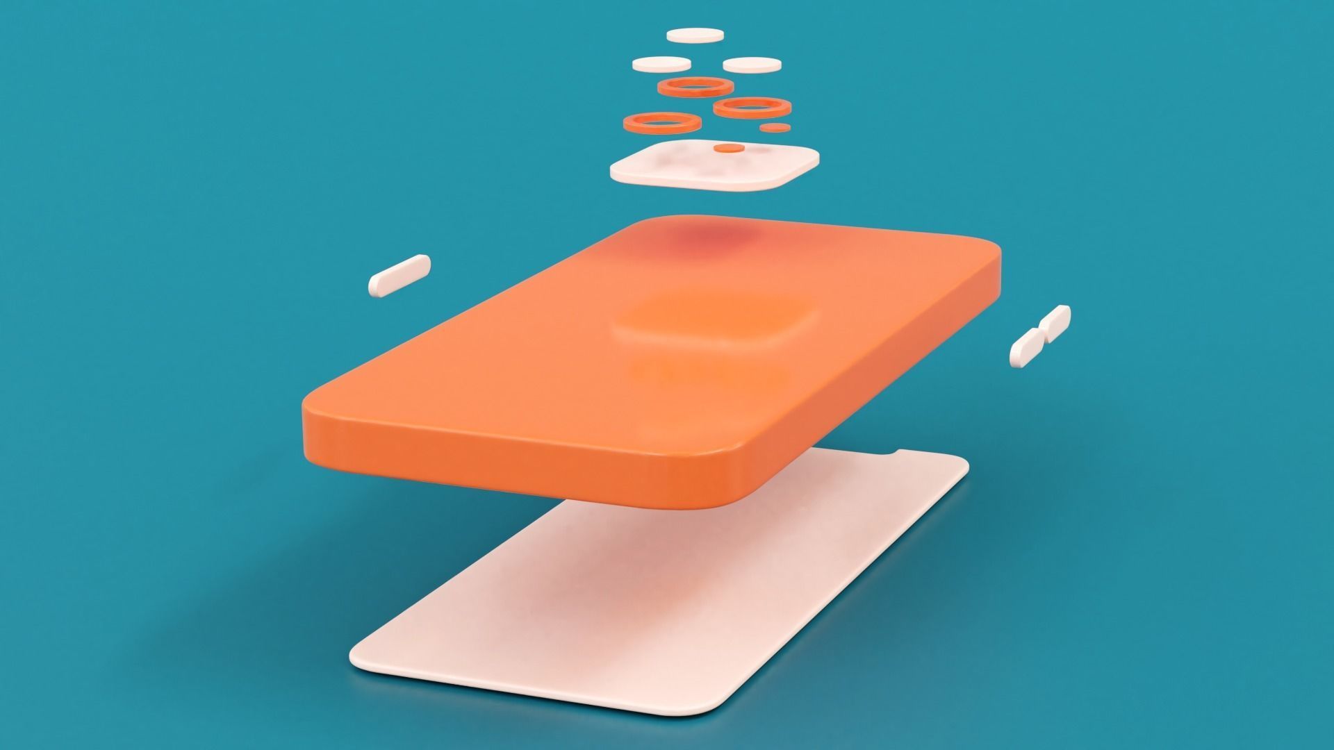 Cartoon Style Apple Products 3D model_9