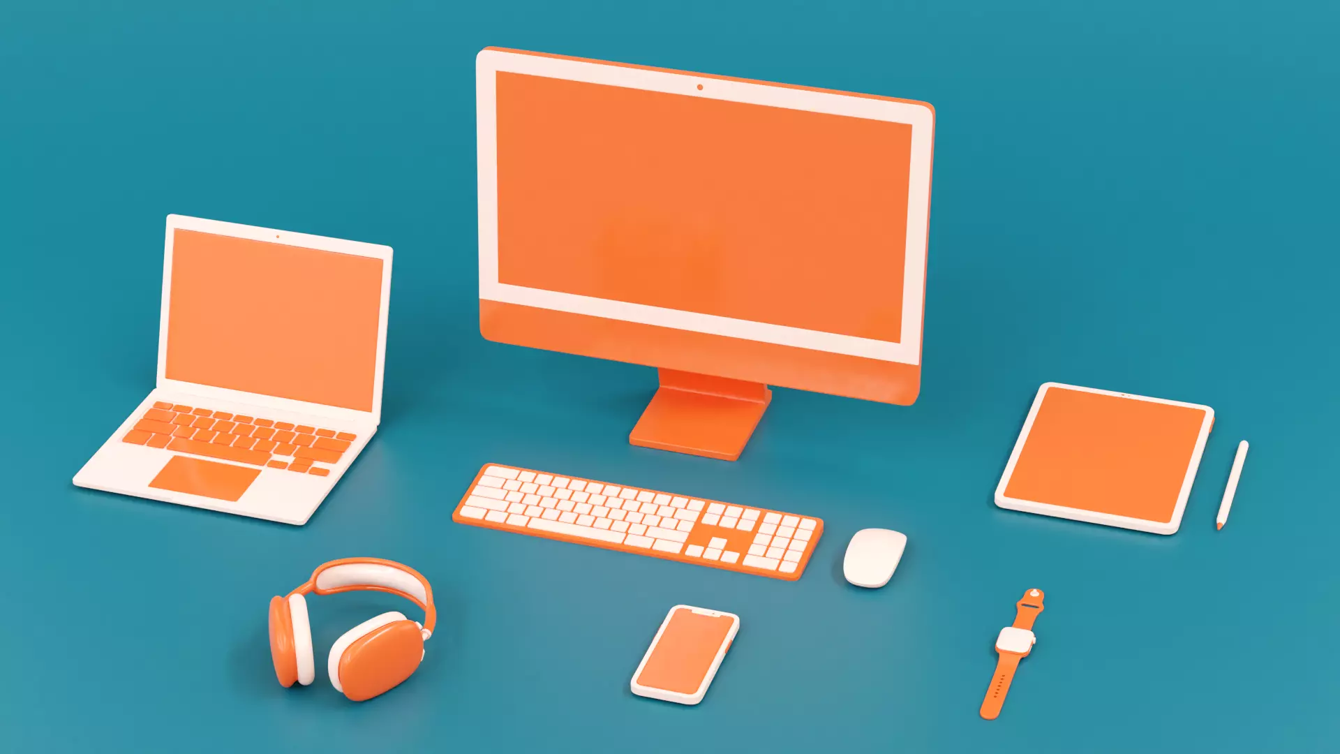 Cartoon Style Apple Products 3D model_0