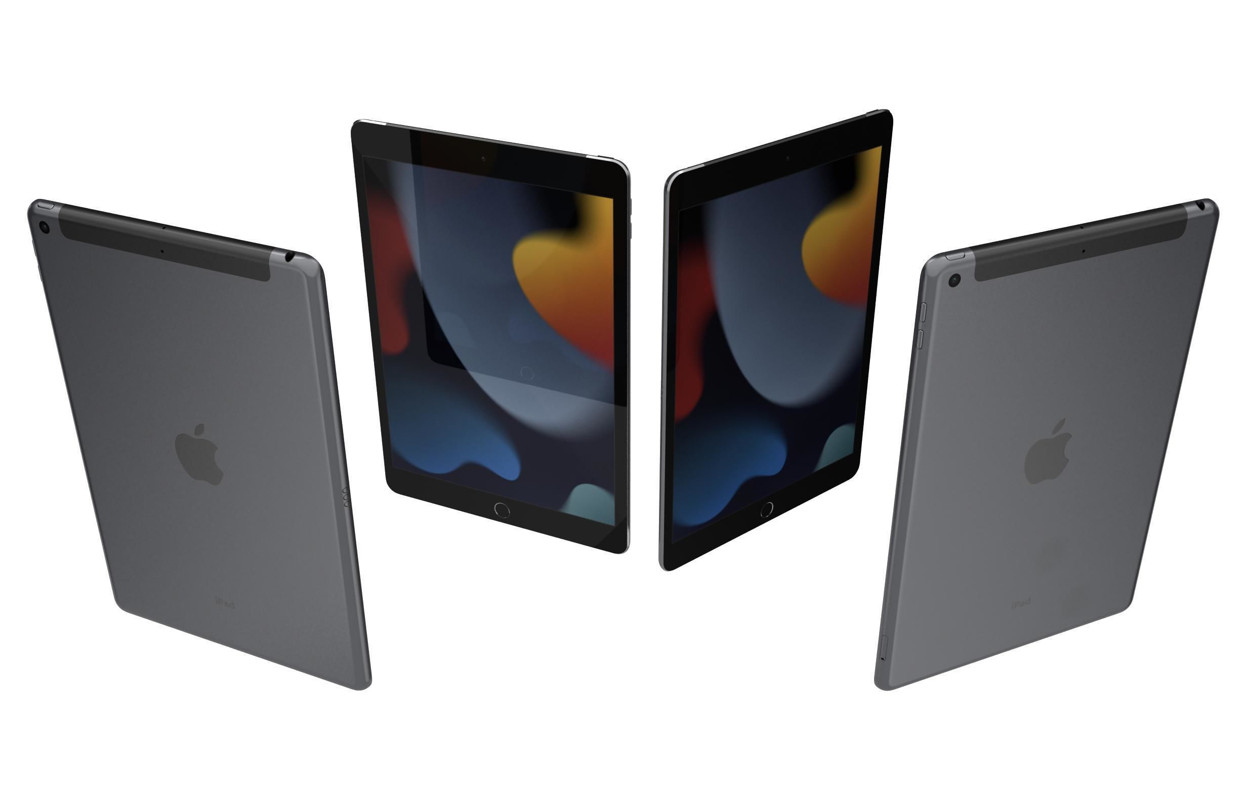 Apple iPad 10 2 2021 9th Gen Space Gray 3D model_5
