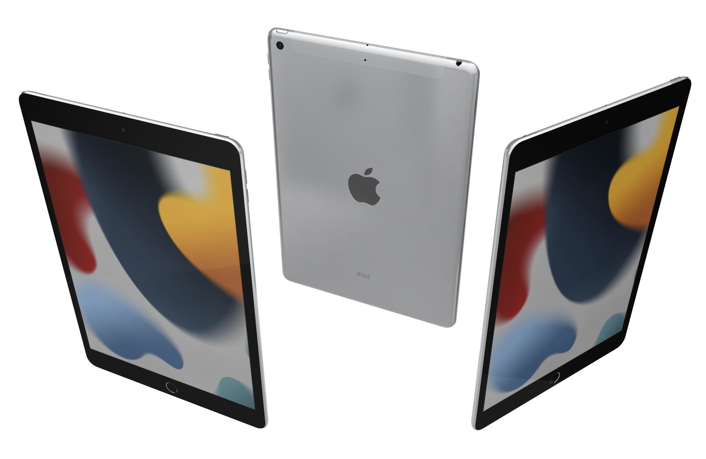 Apple iPad 10 2 2021 9th Gen Space Gray And Silver 3D model_10