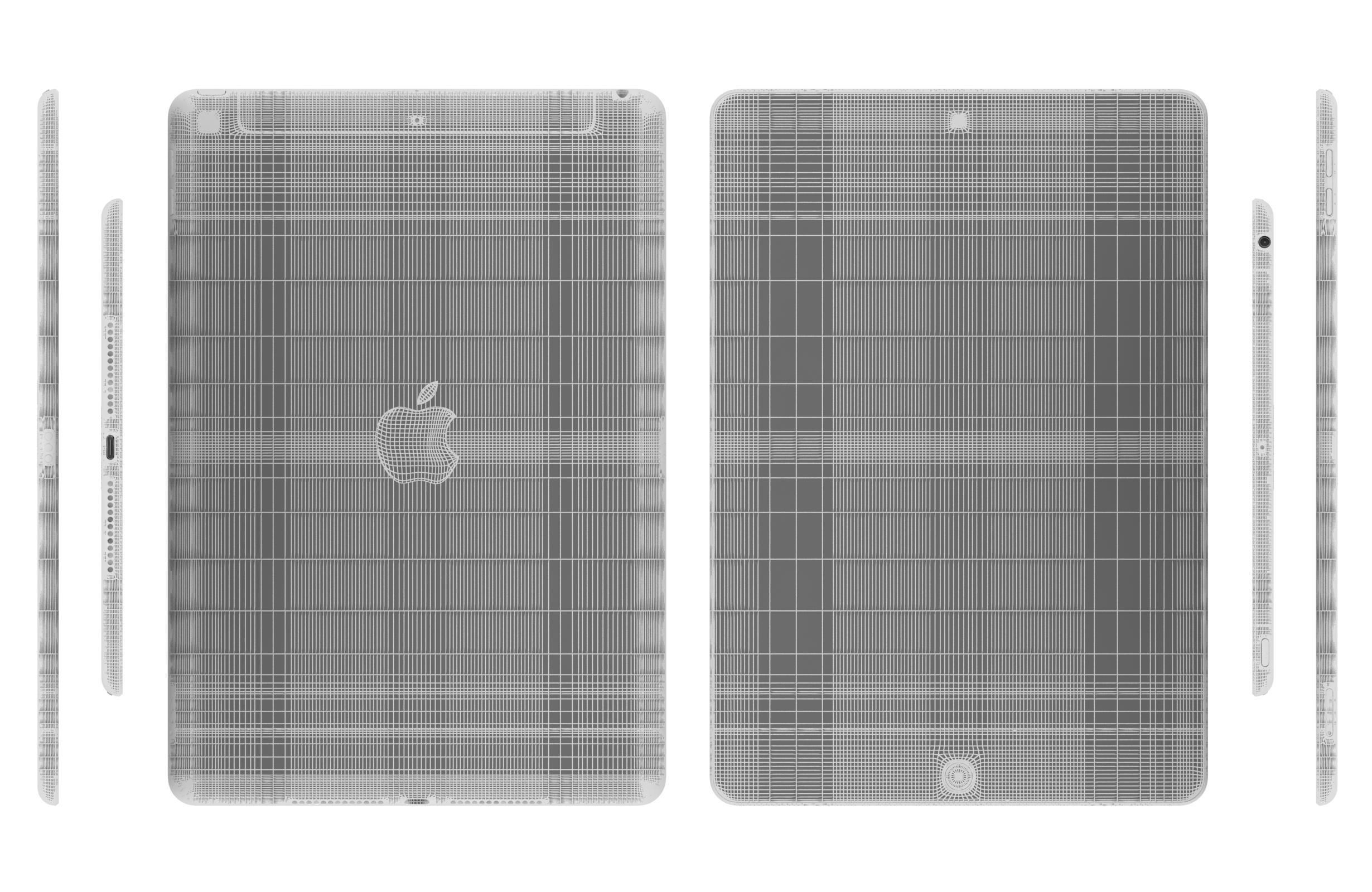 Apple iPad 10 2 2021 9th Gen Space Gray And Silver 3D model_34