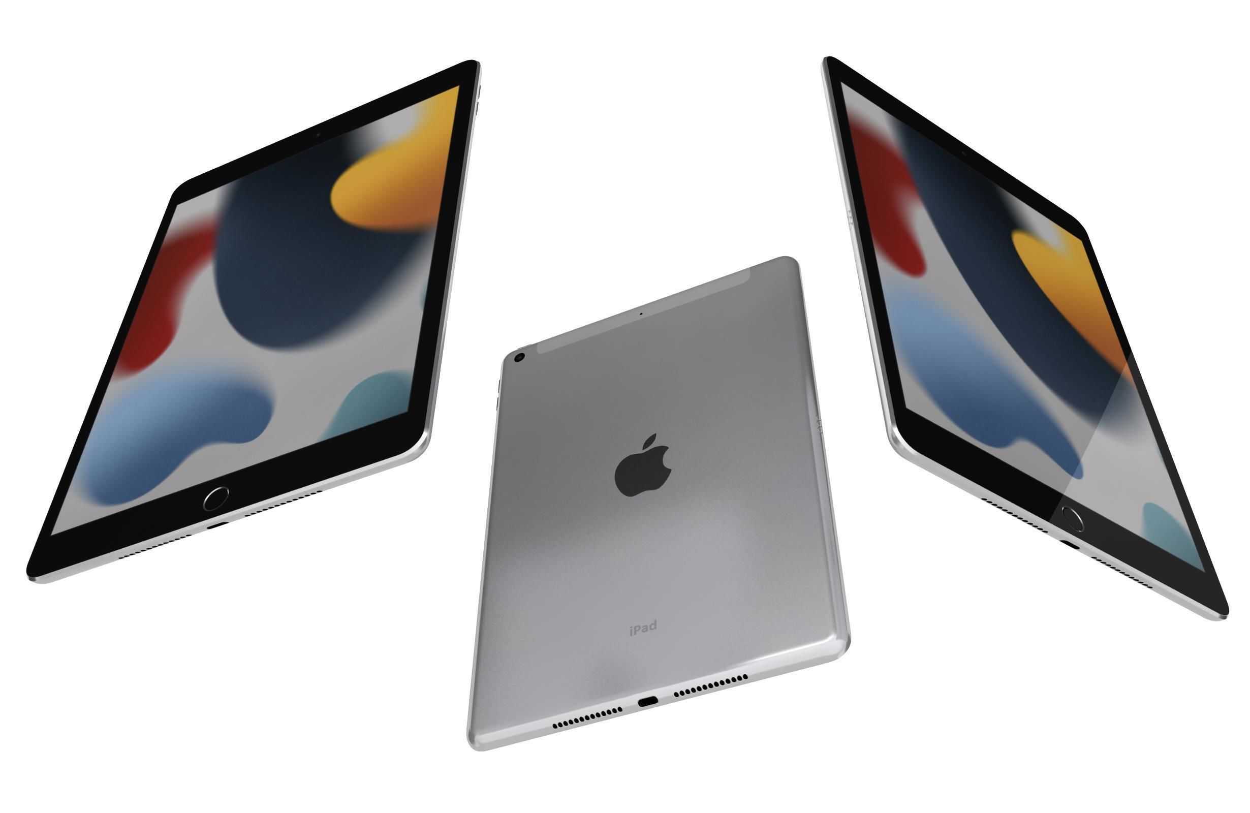 Apple iPad 10 2 2021 9th Gen Space Gray And Silver 3D model_8