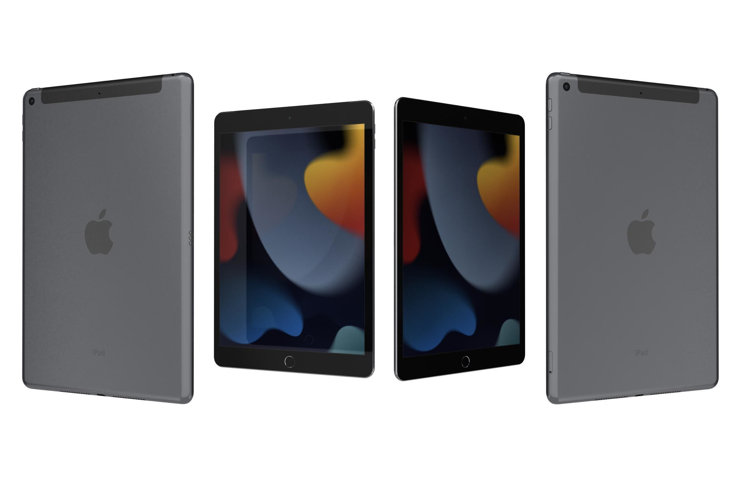 Apple iPad 10 2 2021 9th Gen Space Gray And Silver 3D model_3