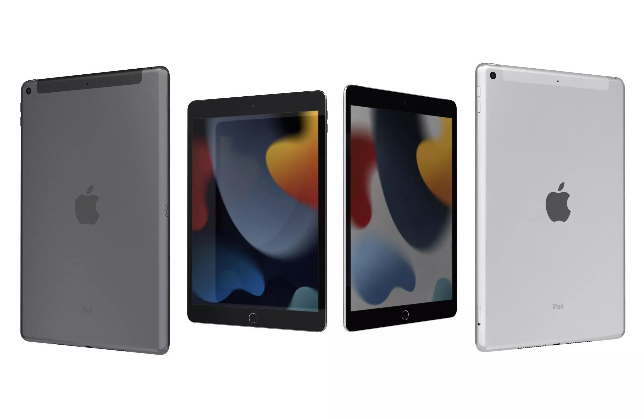 Apple iPad 10 2 2021 9th Gen Space Gray And Silver 3D model_0