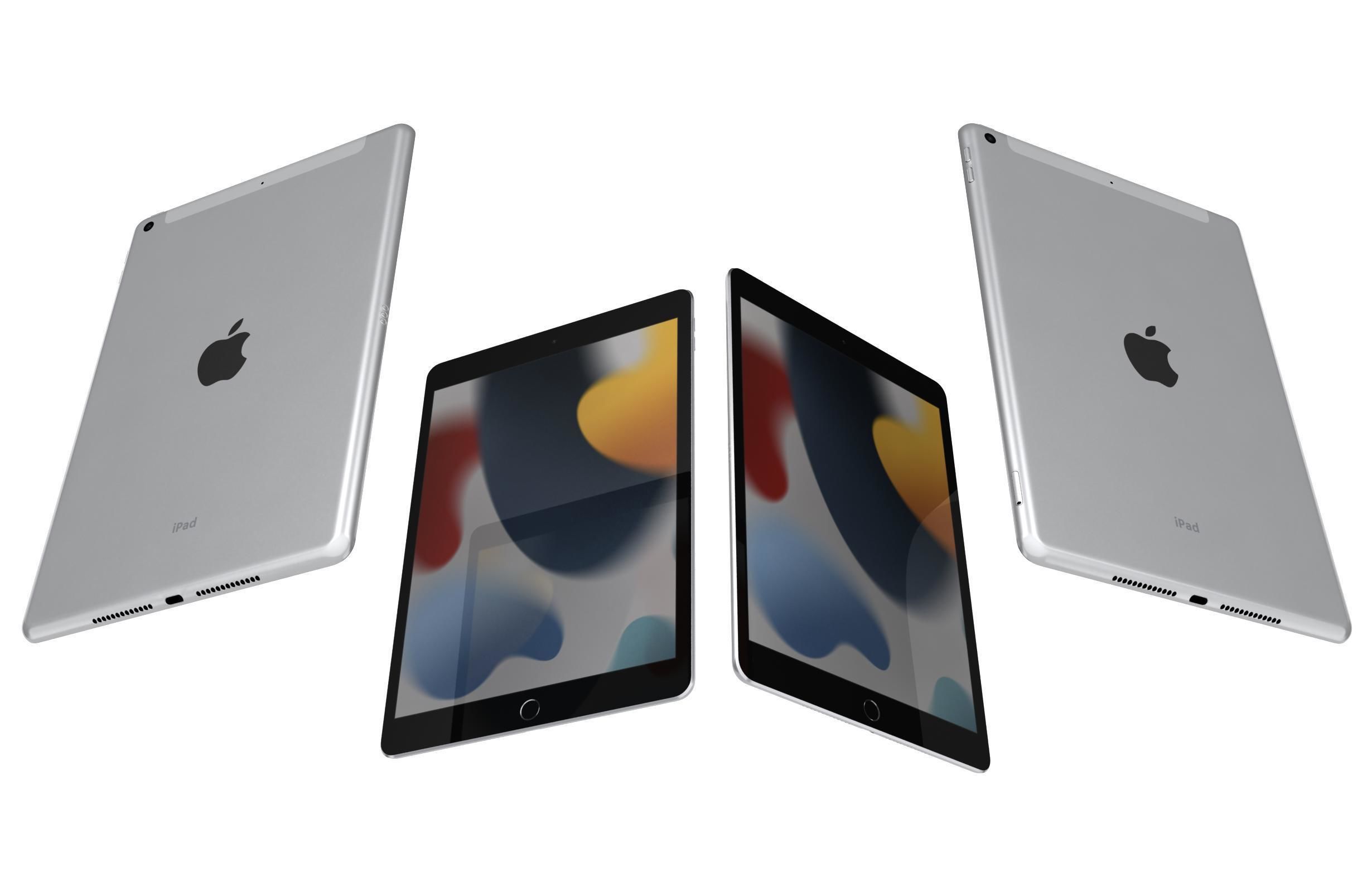 Apple iPad 10 2 2021 9th Gen Space Gray And Silver 3D model_12