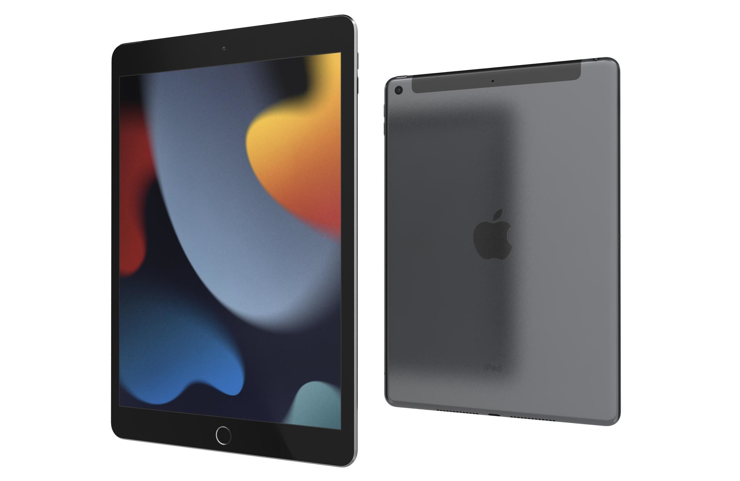 Apple iPad 10 2 2021 9th Gen Space Gray And Silver 3D model_13