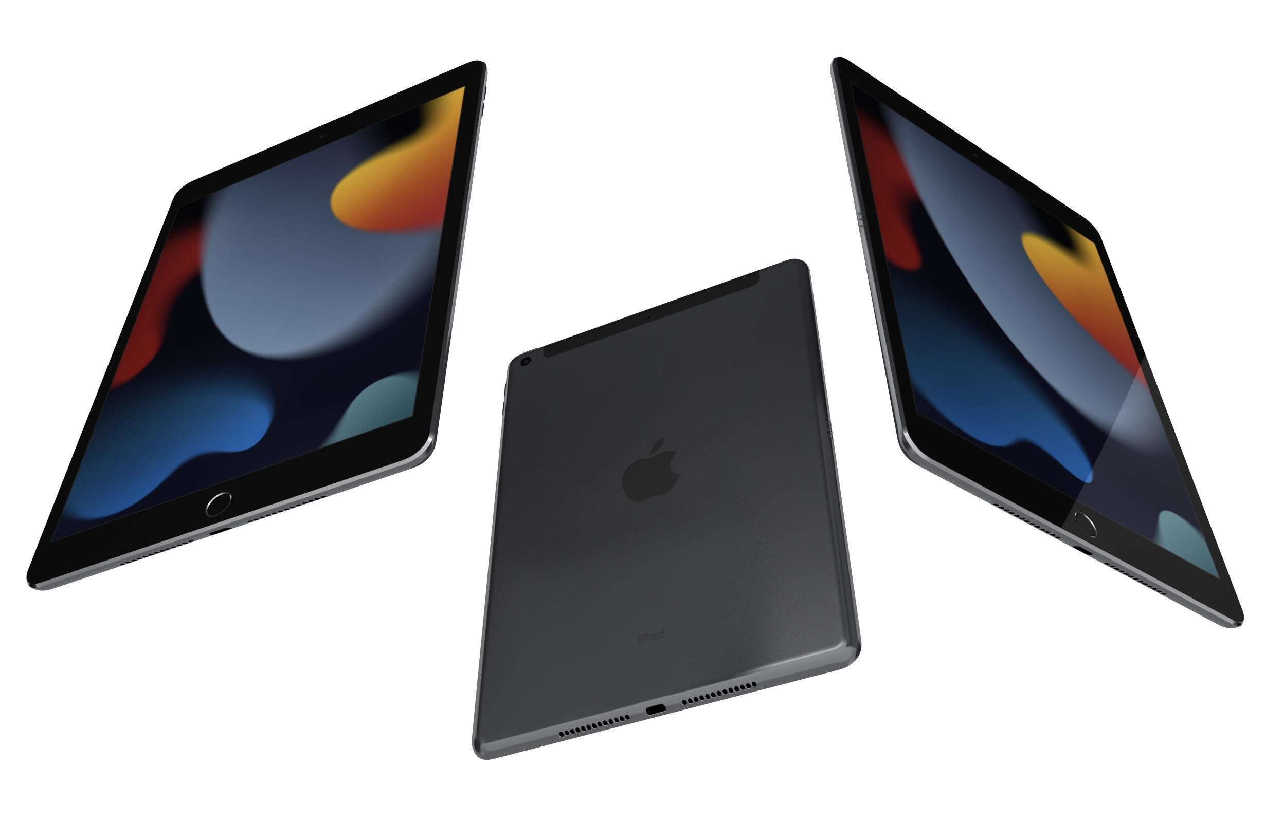 Apple iPad 10 2 2021 9th Gen Space Gray And Silver 3D model_7