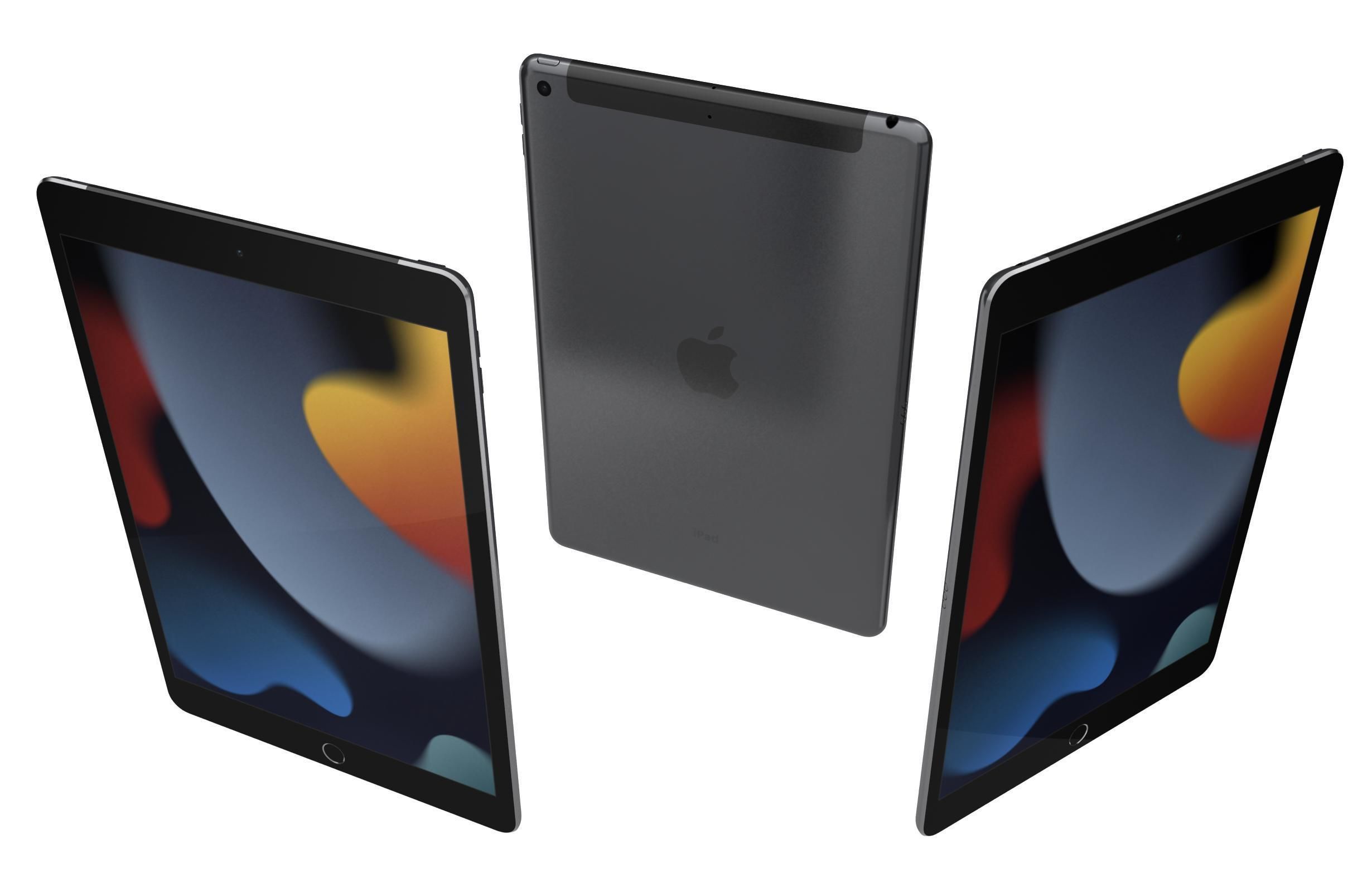 Apple iPad 10 2 2021 9th Gen Space Gray And Silver 3D model_9