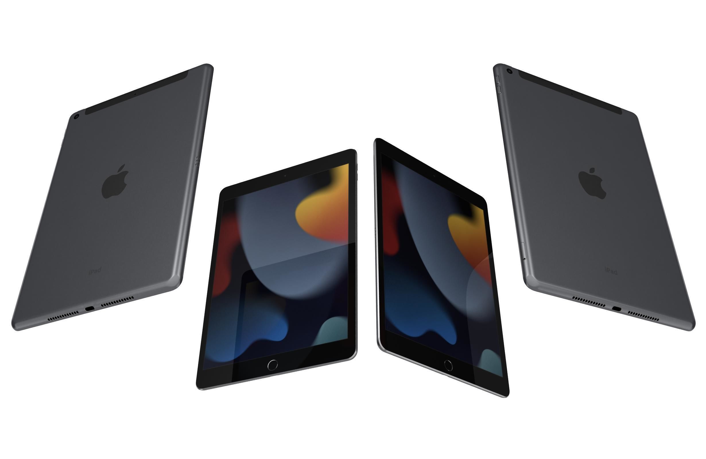 Apple iPad 10 2 2021 9th Gen Space Gray And Silver 3D model_11