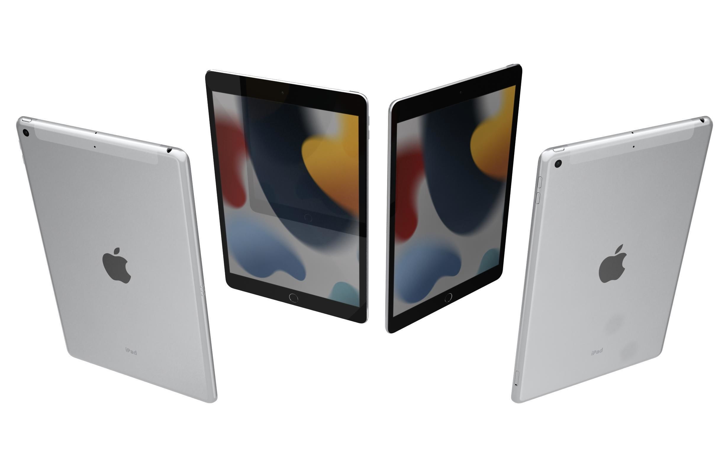 Apple iPad 10 2 2021 9th Gen Space Gray And Silver 3D model_6