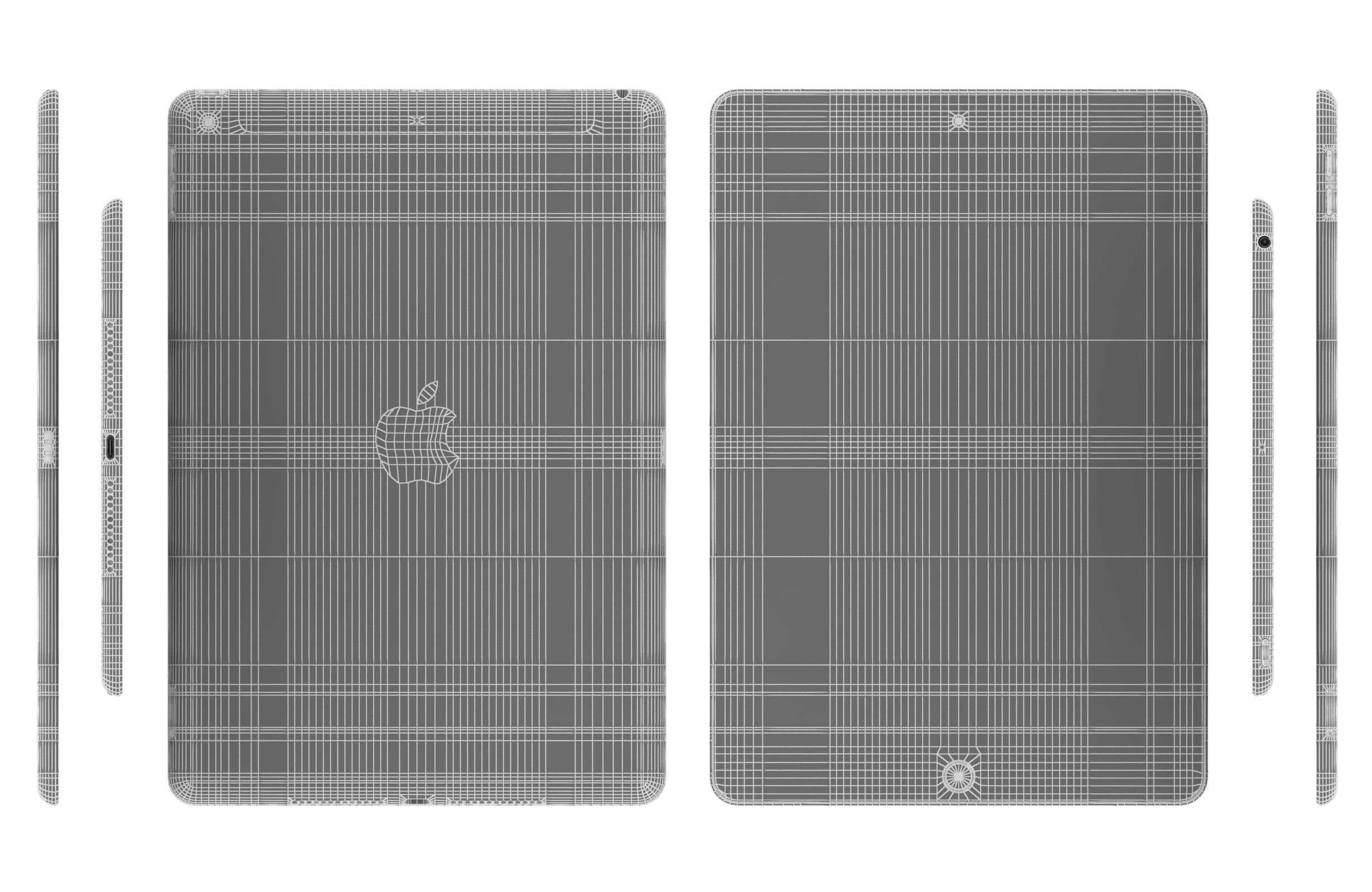 Apple iPad 10 2 2021 9th Gen Space Gray And Silver 3D model_33