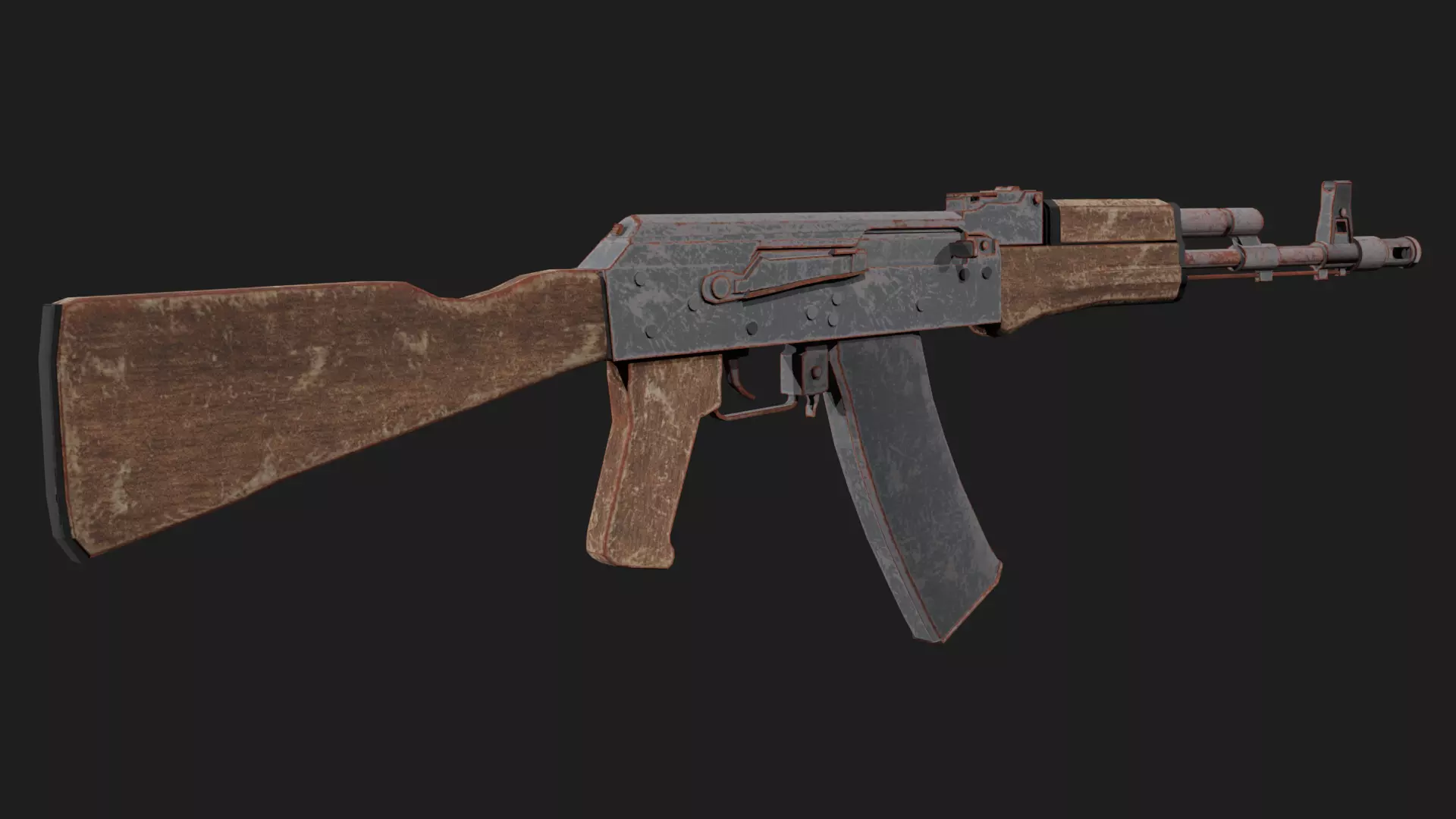 AK74 Low Poly Models Free low-poly 3D model