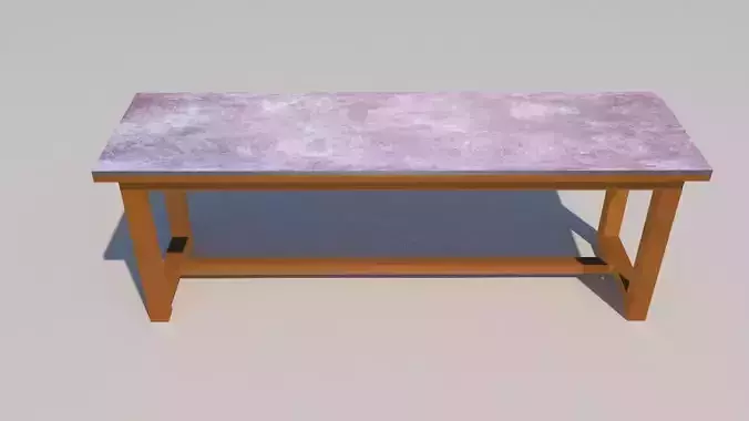 3d Table model wooden with marble top