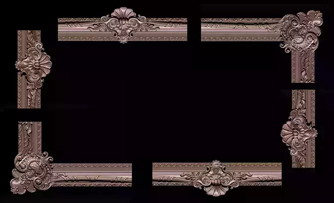 3D Frame - Wood Carving STL Model for CNC Router 3D print model
