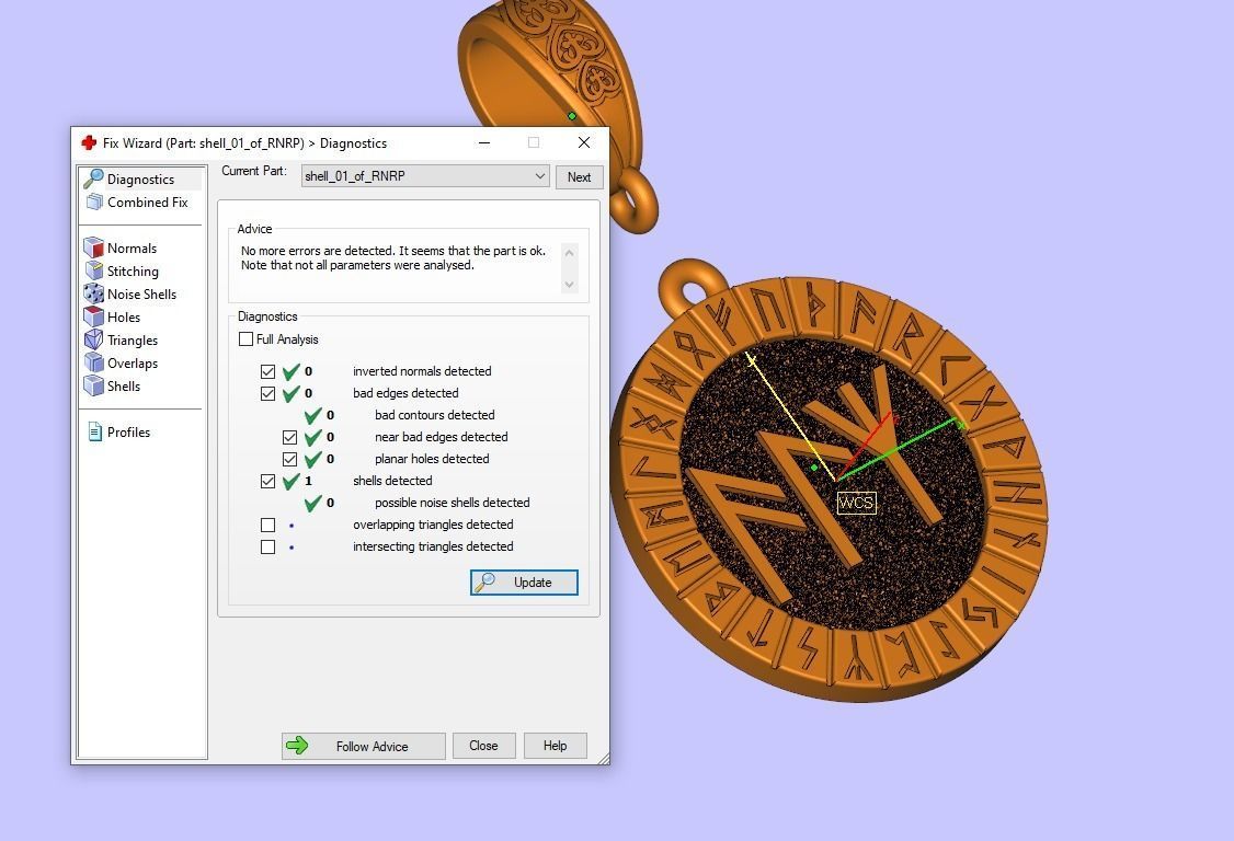 Runic Pendant Medallion Germanic Pagan  3D print model_7
